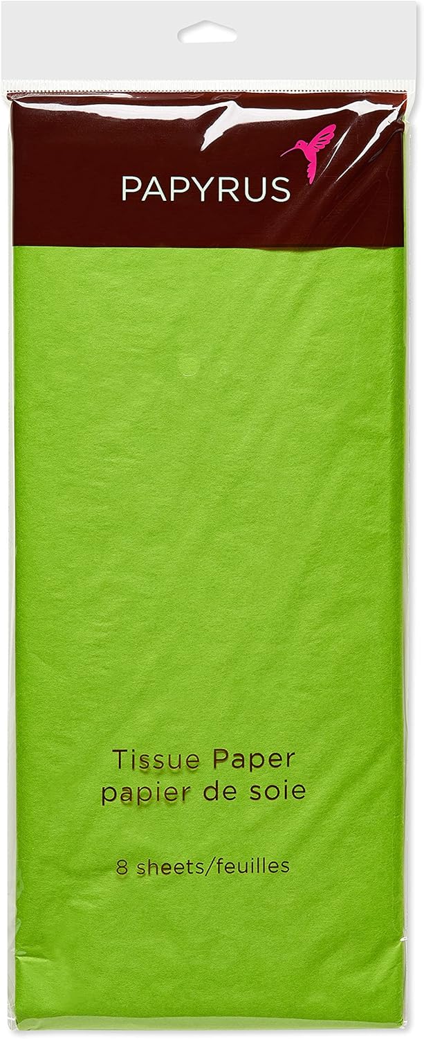 Papyrus 8 hojas de papel de seda verde lima de 20 x 26 pulgadas para el día del padre, graduación, cumpleaños y todas las ocasiones