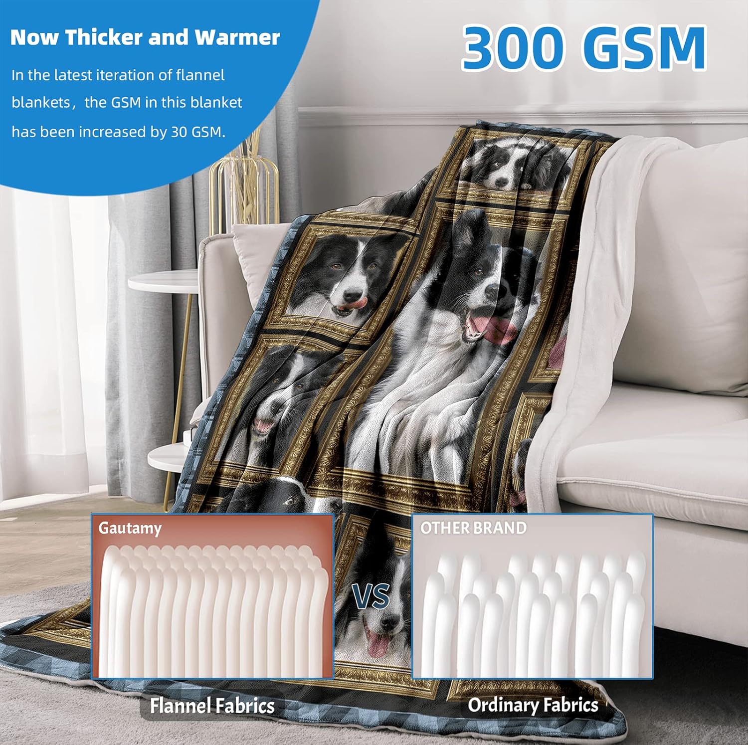 Manta Border Collie para mujeres, hombres y niños, regalos de Border Collie para amantes de los perros Border Collie, suave, acogedora, ligera,