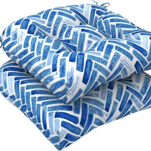 DYTXIII Juego de 2 cojines para sillas de exterior de 19 x 19 x 5 pulgadas, cojines de asiento copetudos repelentes al agua con lazos, almohadillas DYTXIII Juego de 2 cojines para sillas de exterior de 19 x 19 x 5 pulgadas, cojines de asiento copetudos repelentes al agua con lazos, almohadillas