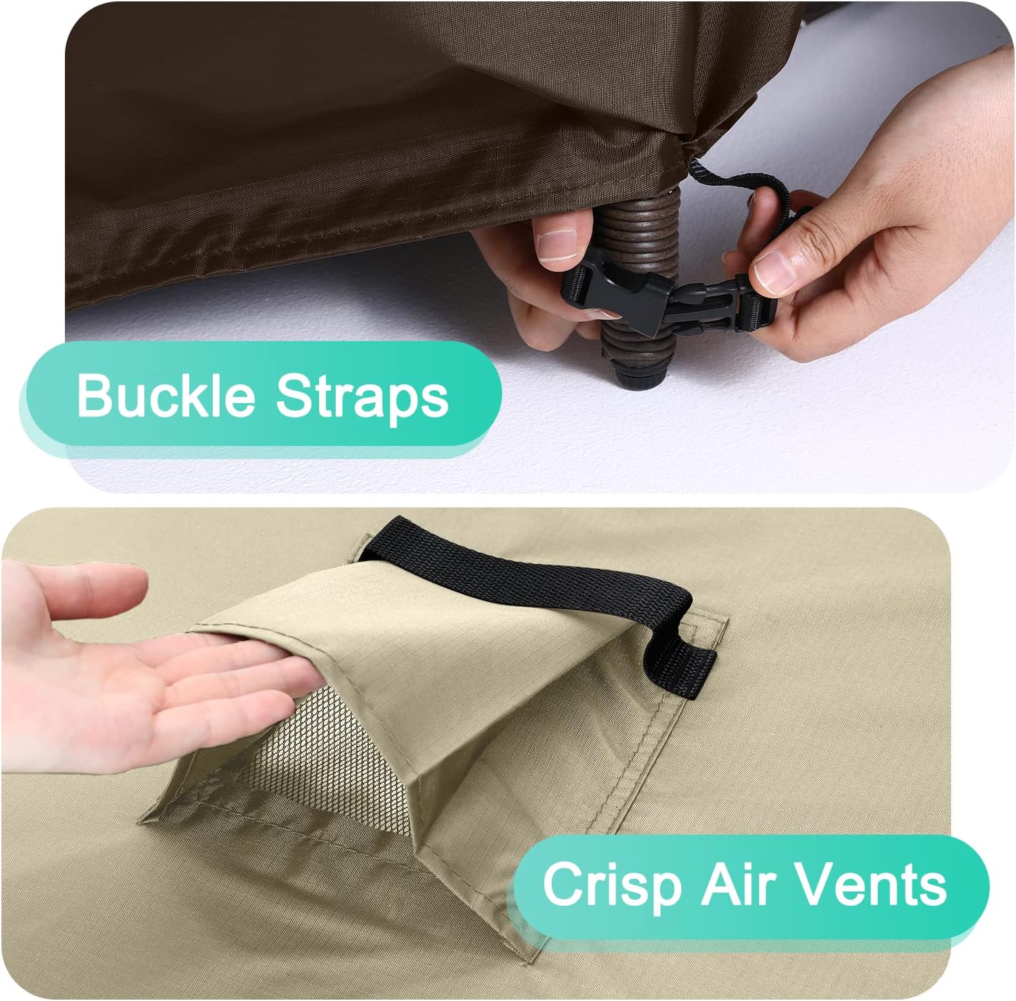 ABCCANOPY Funda de asiento apilable para muebles al aire libre, impermeable, resistente al viento y al polvo, resistente al desgarro y a los rayos