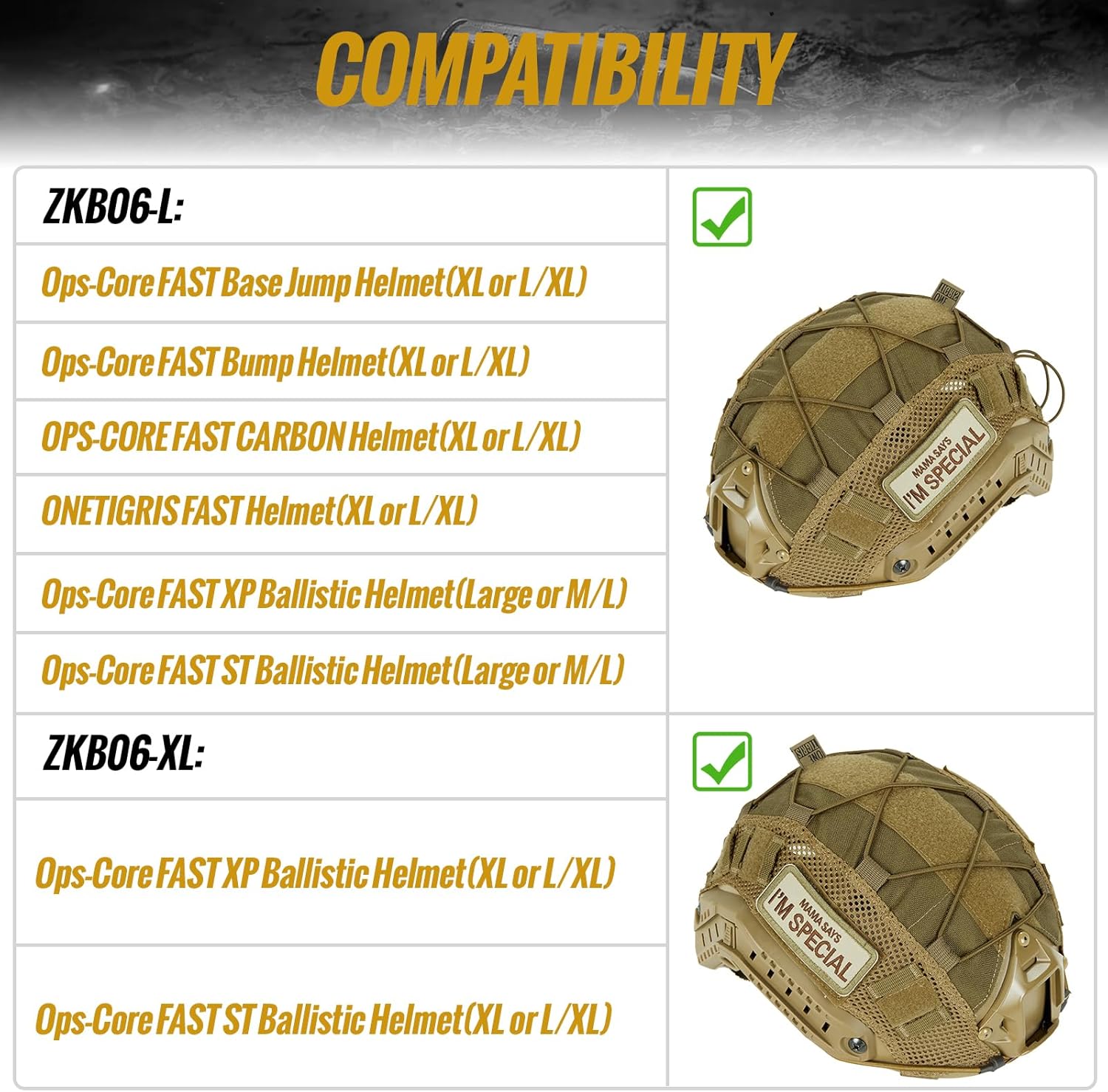OneTigris Funda para casco, cubierta táctica de tela multicámara para casco rápido en talla L o ML, XL o LXL, casco de golpes en talla XL o LXL –