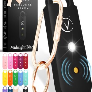 Vantamo Alarma personal para mujer Altavoces dobles extra ruidosos, primero con aviso de batería baja con luz estroboscópica, recargable Llavero Vantamo Alarma personal para mujer Altavoces dobles extra ruidosos, primero con aviso de batería baja con luz estroboscópica, recargable Llavero