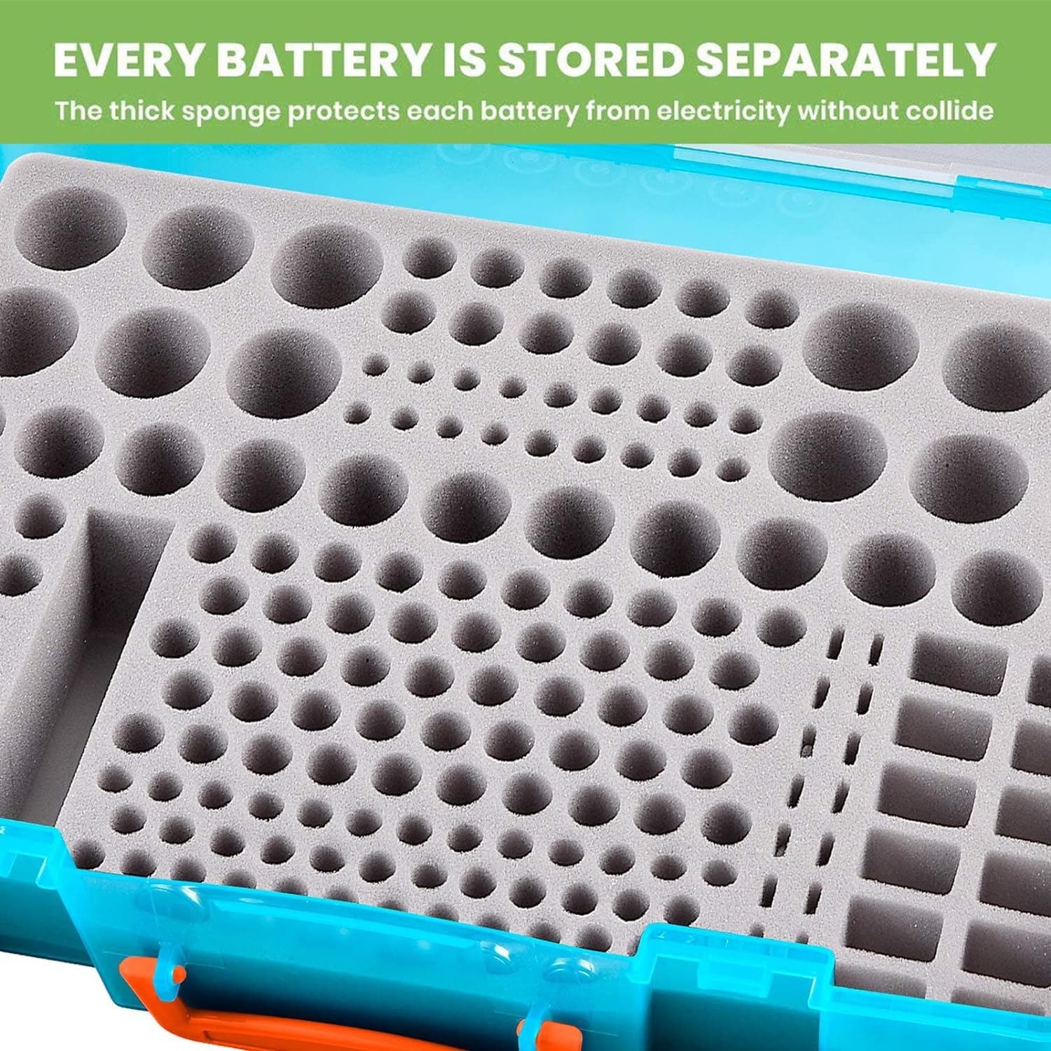 Organizador de baterías – Caja de contenedores con comprobador BT-168. Organización de garaje con capacidad para 225 baterías AA AAA C D Cell 9V 3V