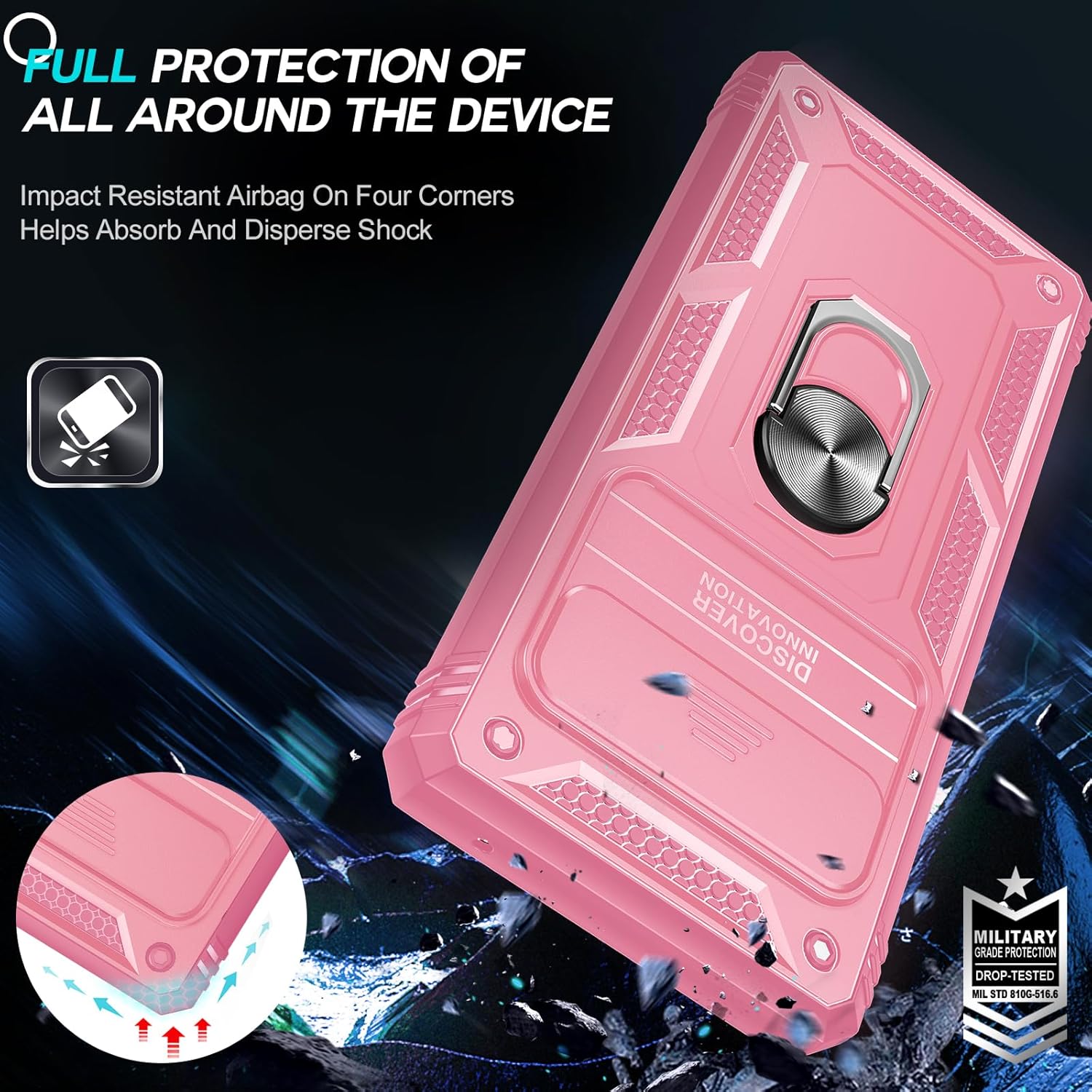 LeYi Funda para Google Pixel 6 Pro Funda para Pixel 6 Pro con cubierta de cámara deslizante, funda de teléfono de grado militar de cuerpo completo