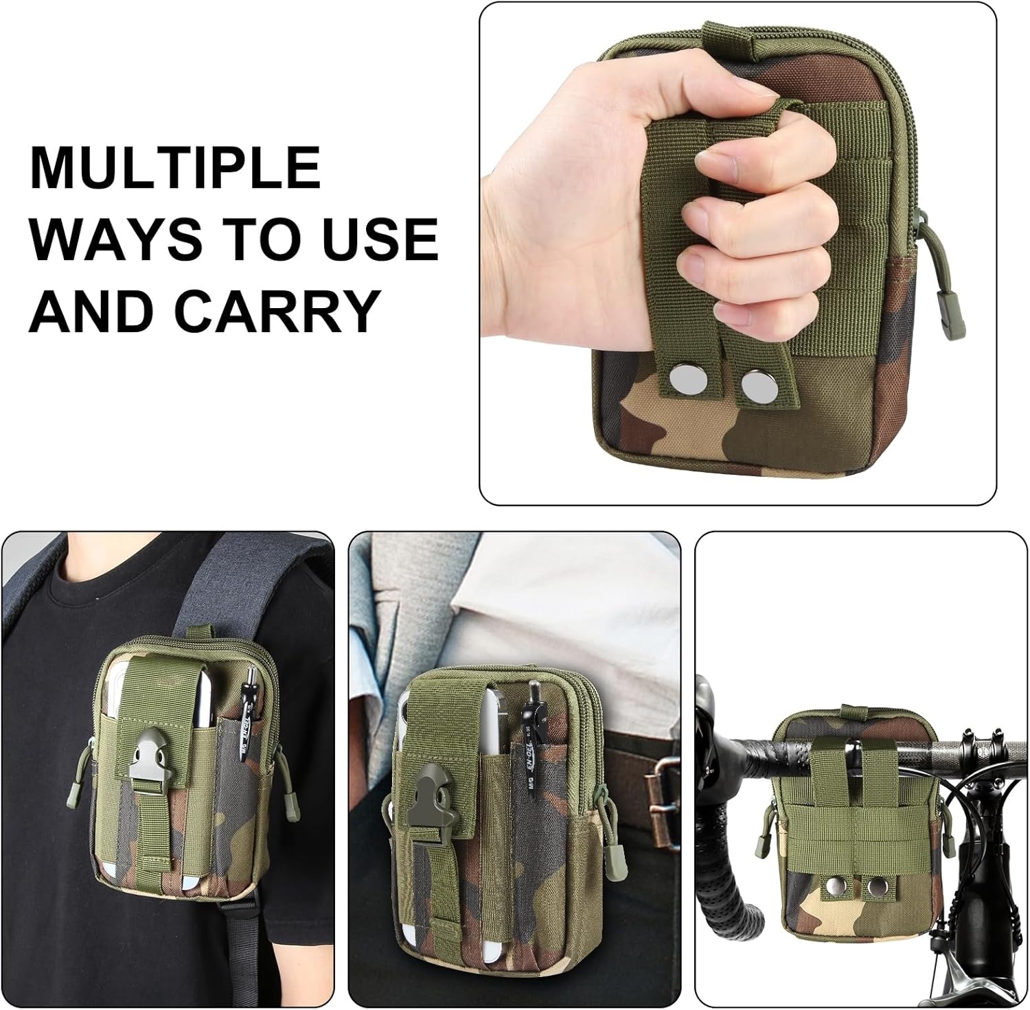 Bolsa táctica para la cintura, utilidad EDC Molle, bolsa para teléfono, bolsa de transporte para teléfono inteligente, herramientas
