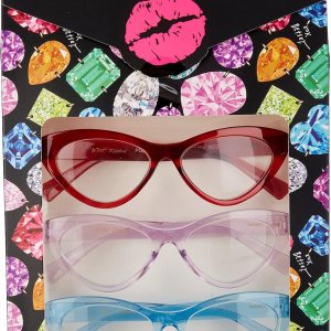 Betsey Johnson Juego de lentes de lectura Cateye para mujer, 3 unidades, +2.50 Multi Betsey Johnson Juego de lentes de lectura Cateye para mujer, 3 unidades, +2.50 Multi