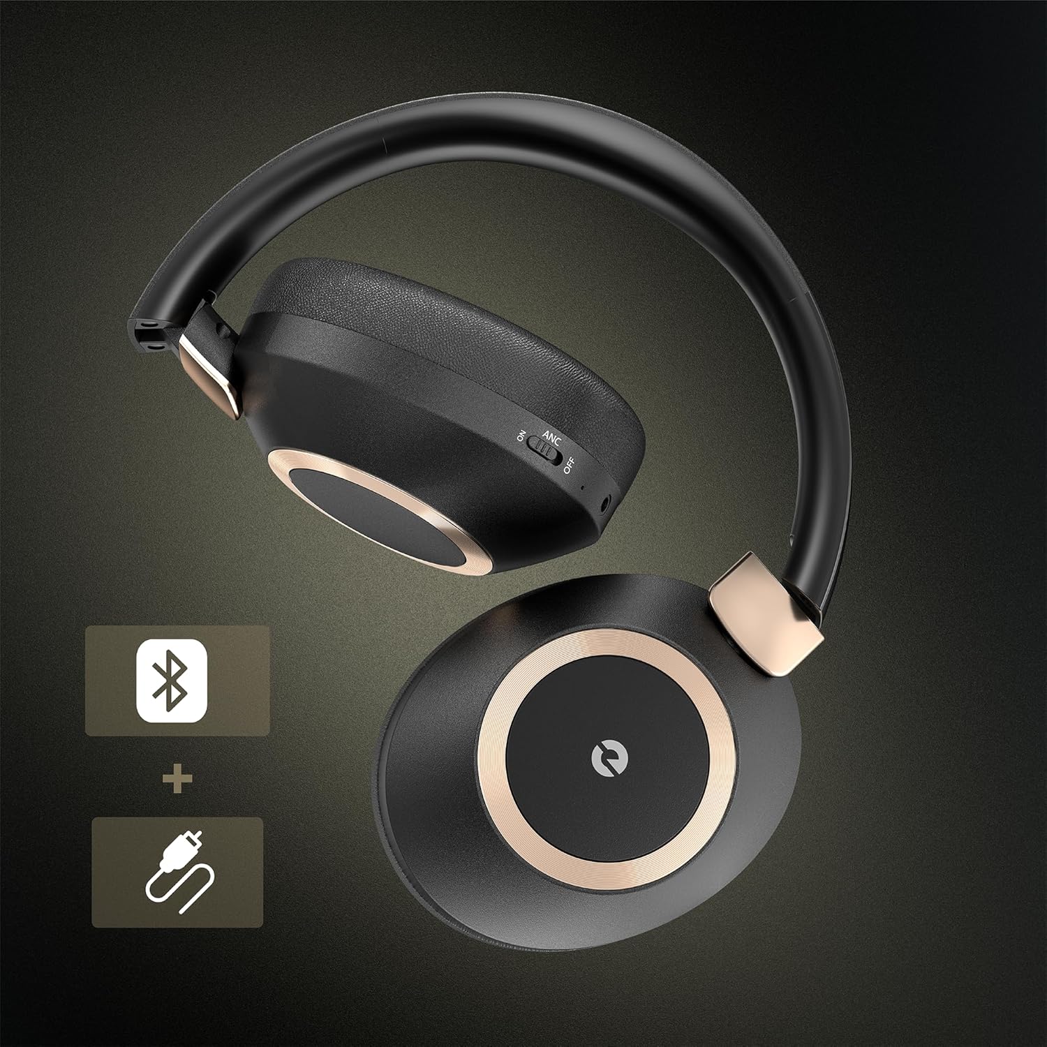Auriculares con cancelación activa de ruido, auriculares de reproducción de 100 horas, Bluetooth inalámbricos, auriculares Bluetooth con micrófono,