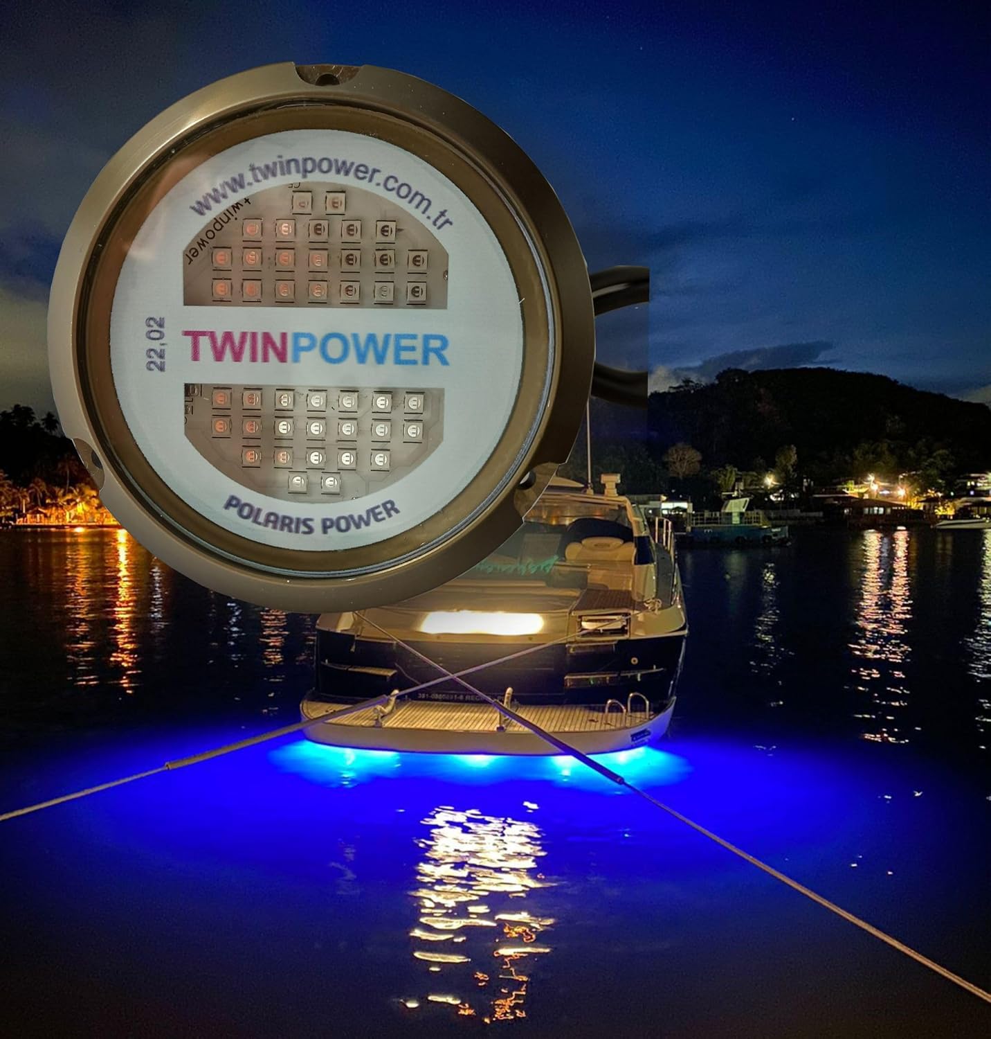 Barco submarino llevó la luz IP68 4500lm 42Led blanco 3030LED (azul-azul)