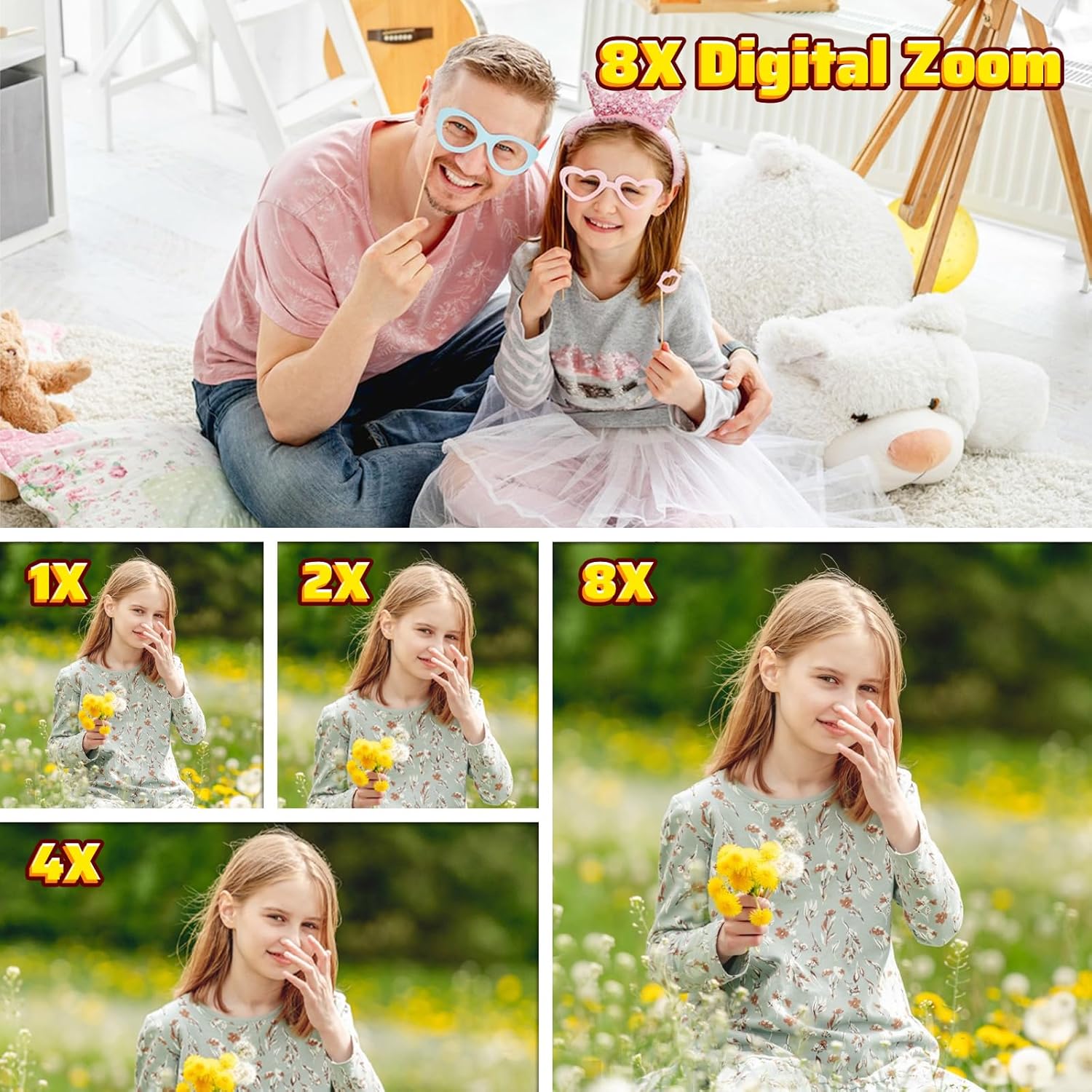 Pistroy Cámara para niños, juguetes de cámara para niños, 2 fundas protectoras de silicona para cámara digital HD, regalos de cumpleaños para niños