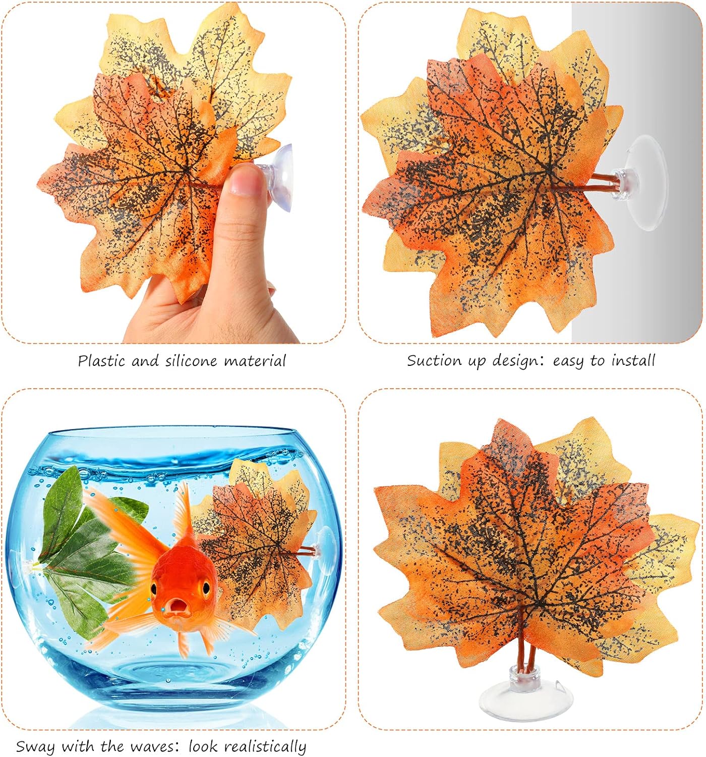 9 piezas Betta Bed Leaf Hamaca Pad Betta Fish Leaf Pad Betta Fish Hamaca Betta Fish Accesorios Decoración de tanques de plantas para lugar de