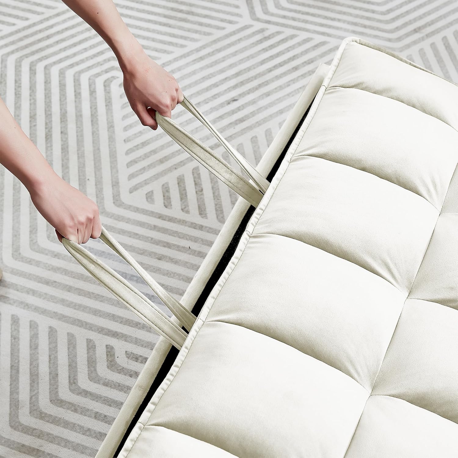 LUMISOL Sofá cama convertible moderno de terciopelo de 55.2 pulgadas, sofá cama multifuncional 3 en 1, cama extraíble, sofá biplaza con respaldo