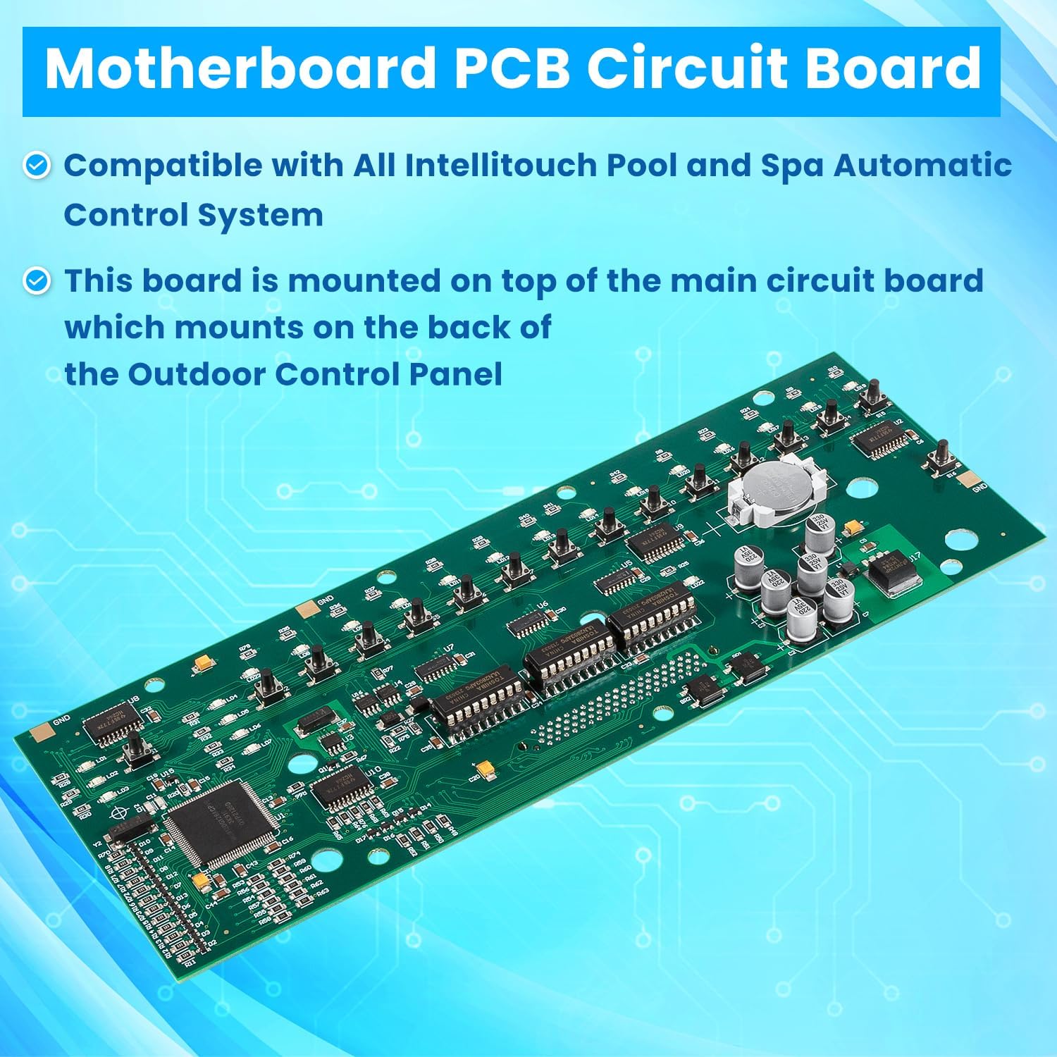 E-cowlboy 520287 Controlador universal para exteriores, placa de circuito de placa base, reemplazo de PCB para todos los intellitouch piscina y spa