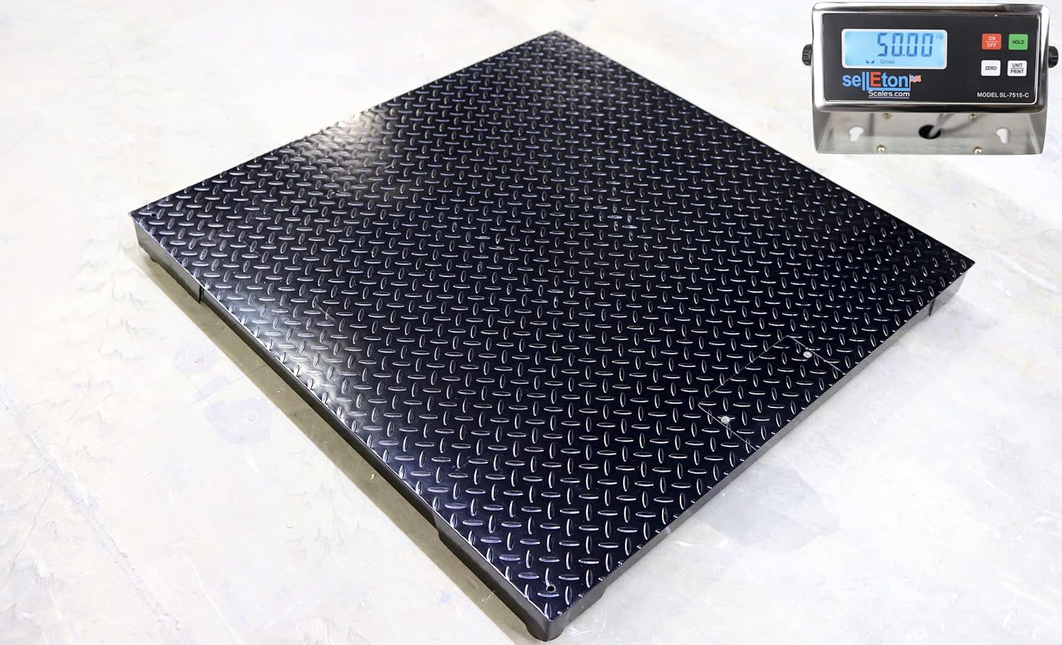 SellEton SL-4×4-10k-NN – Báscula de pisopalet, tamaño de palet, 48 x 48 pulgadas, capacidad de 10,000 lb x 1 lb