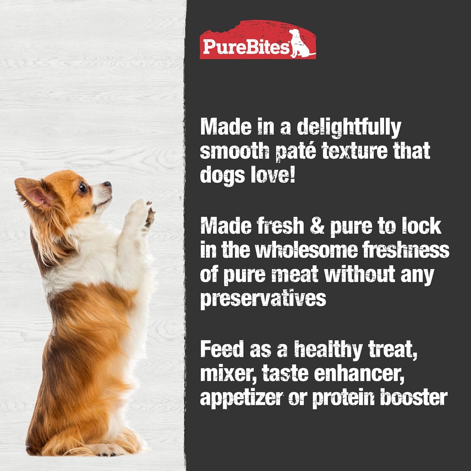 PureBites Patés de pollo para perros, solo 1 ingrediente, caja de 12