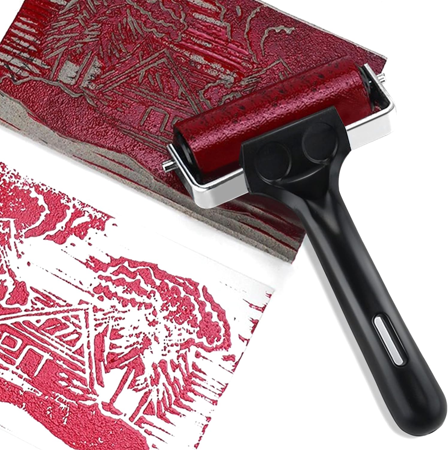 Lydia’s Deal Rodillos de goma para impresión, rodillo de tinta para manualidades, impresión, entintado y estampado (4 pulgadas, negro)