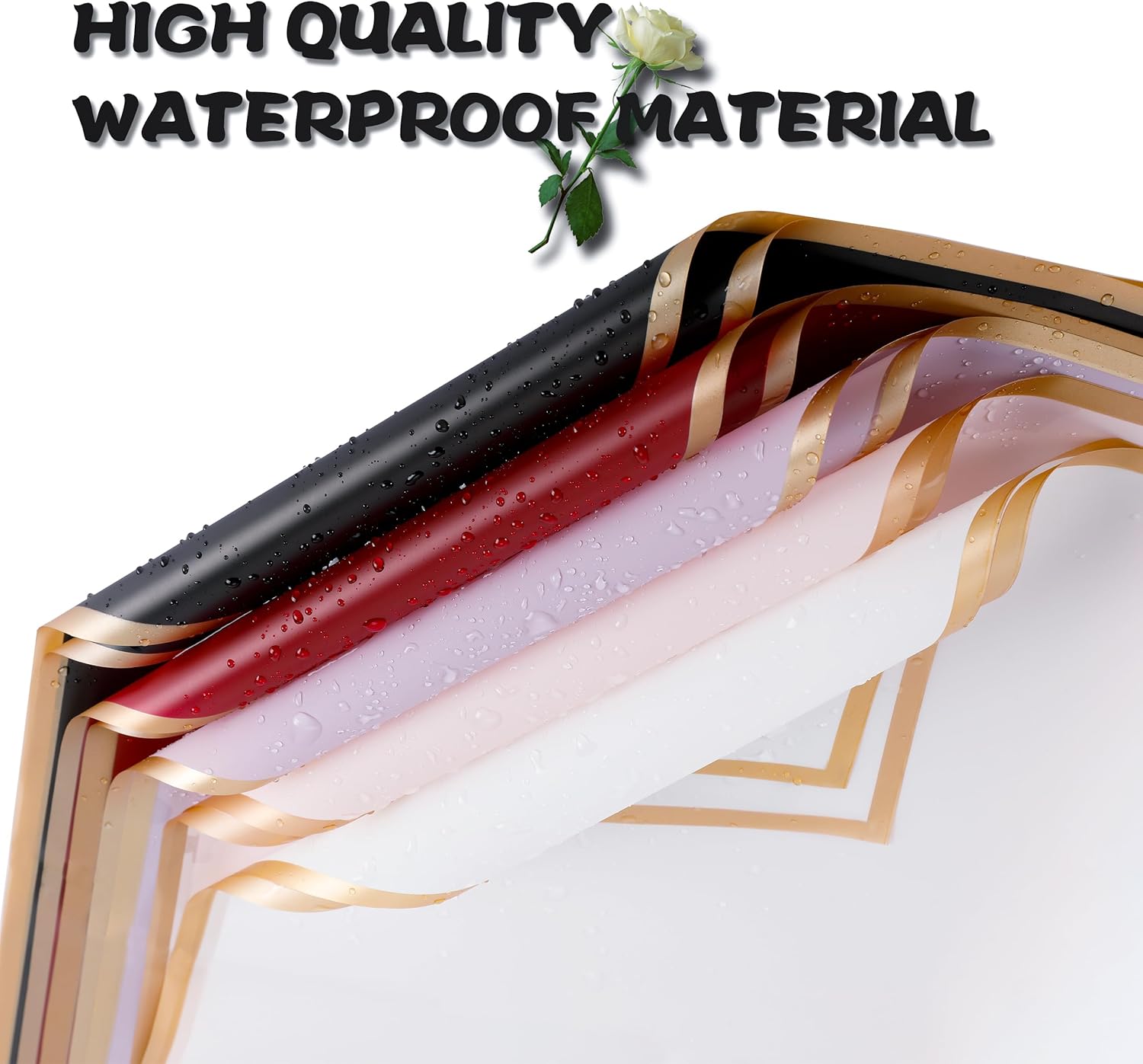 Papel de ramo impermeable Hojas de papel de embalaje floral Ramo de flores frescas Envoltura de papel de regalo de ramo de flores Papel de regalo