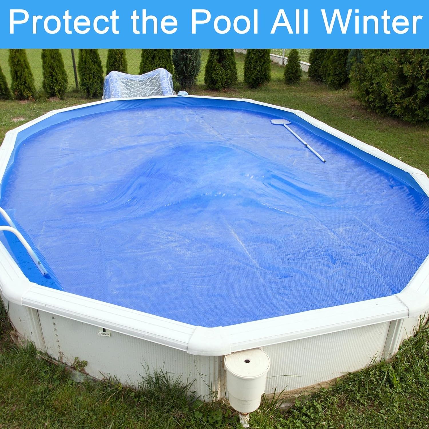 Hungdao 2 almohadas de aire de piscina para cubiertas de piscina de invierno sobre el suelo, 4 x 4 pies, accesorios de natación redondos para cerrar