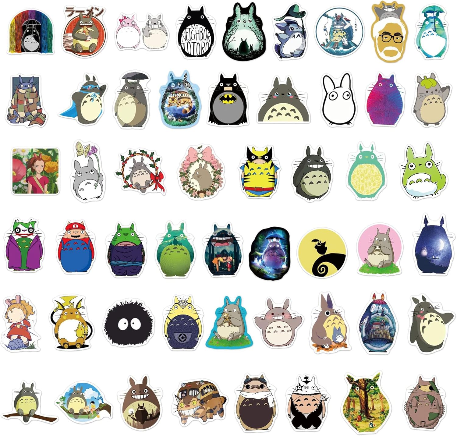 100 calcomanías de Miyazaki Hayao, calcomanías de anime de dibujos animados, calcomanías de vinilo para Hydro Flask, laptop, botella de agua,