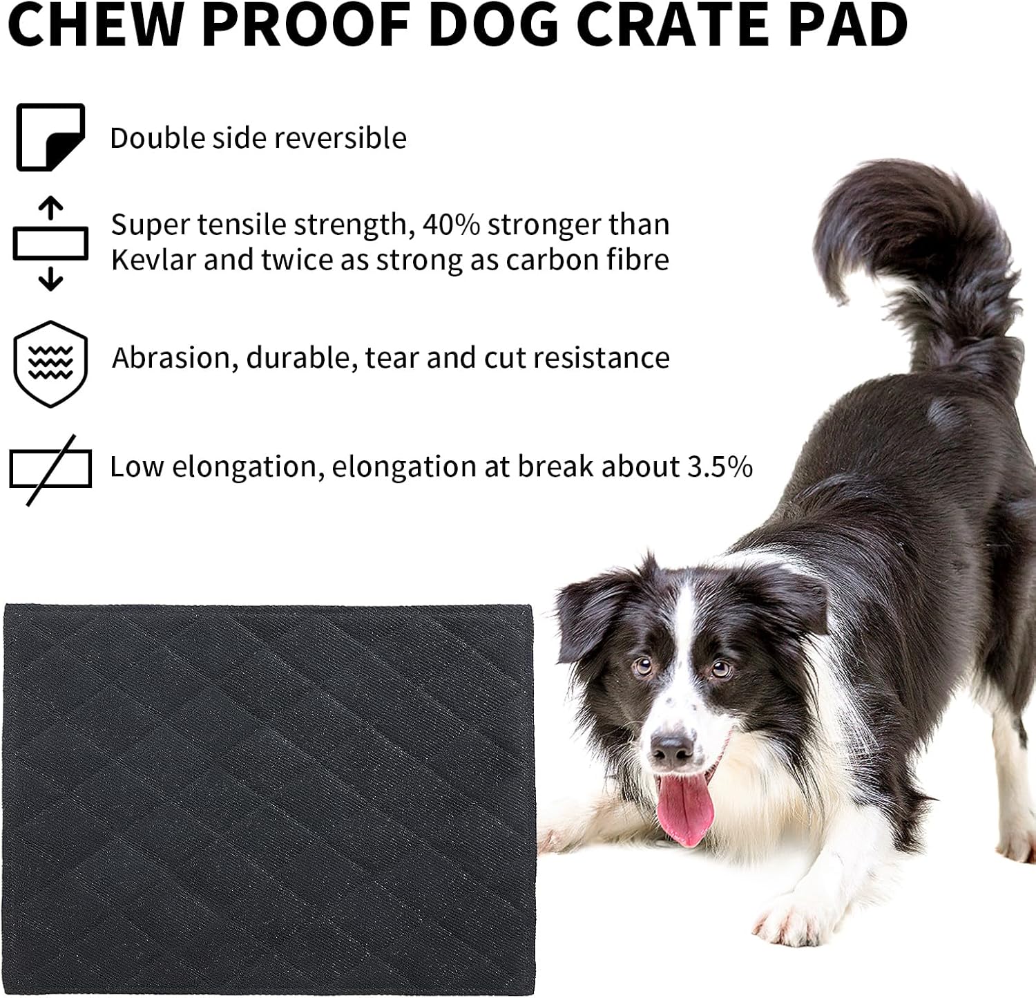 HOMBYS Alfombrilla para jaula de perro a prueba de mordidas, 18 x 29 pulgadas, almohadilla indestructible para masticadores agresivos, duradera y