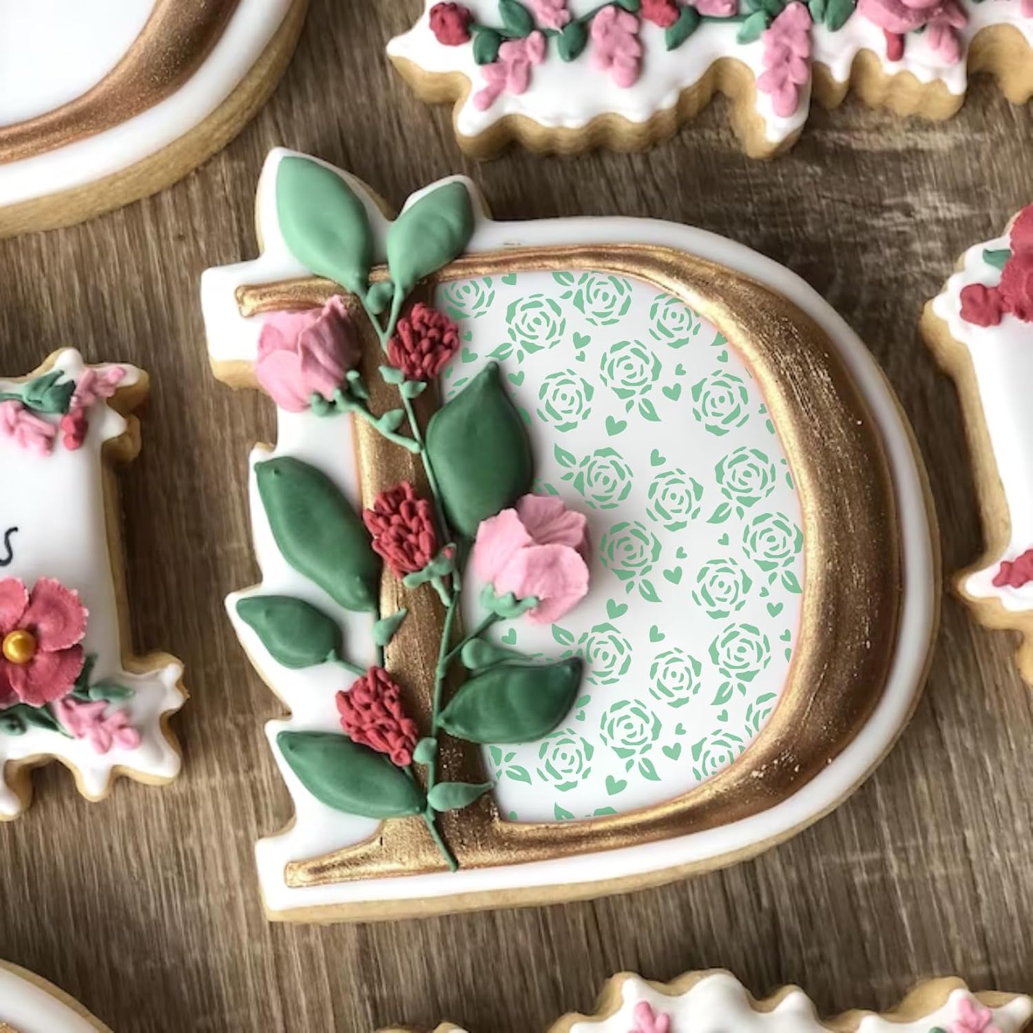 Plantillas de tartas decorativas de crema de mantequilla, plantillas de galletas para glaseado real, plantilla de leopardo, aerógrafo, piel de