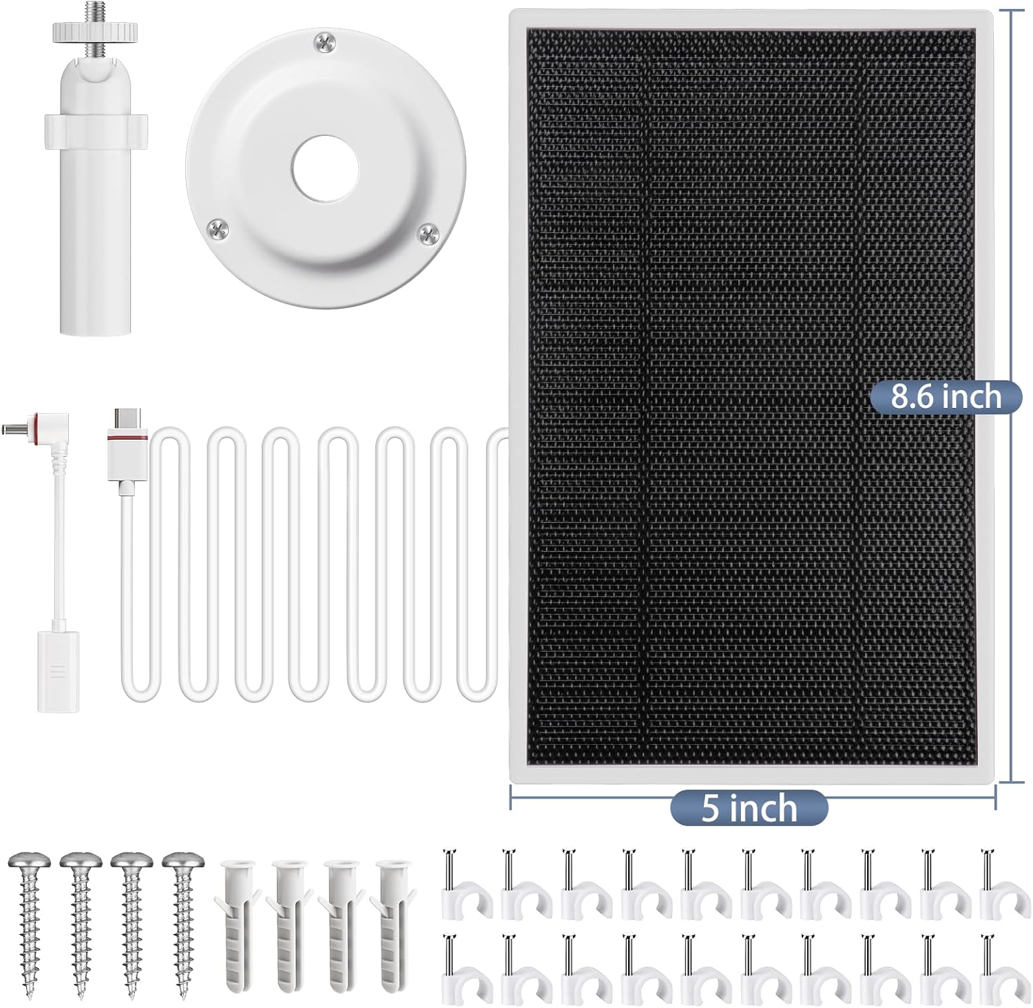 Paquete de 2 paneles solares para cámara de anillo, fuente de alimentación para cámara Ring Spotlight Plus  Pro, batería de cámara Ring Stick Up,