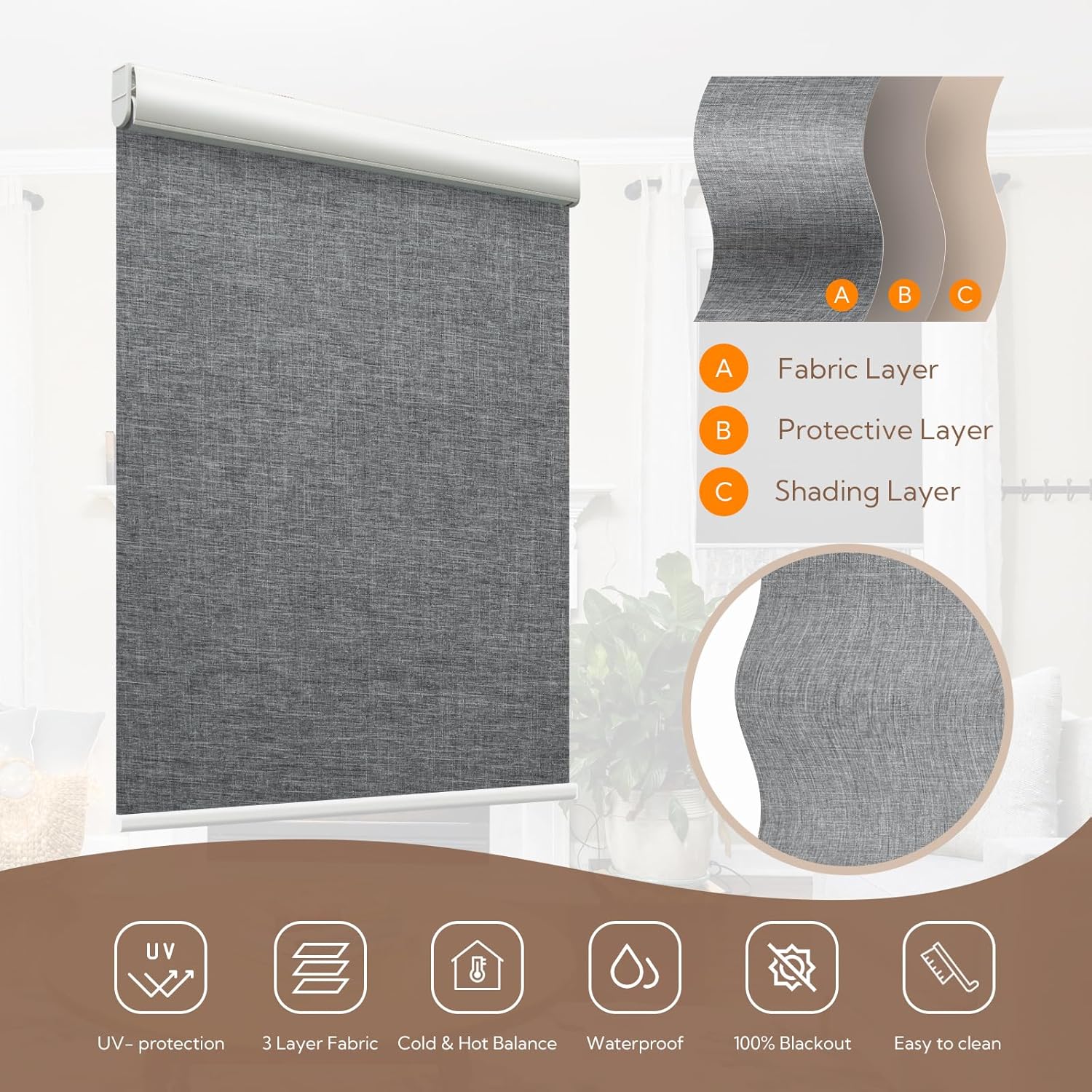 Persianas motorizadas con control remoto, persianas inteligentes opacas para ventana, persianas automáticas inalámbricas, persianas eléctricas