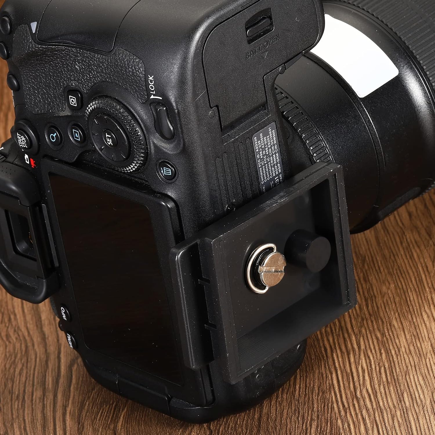 PATIKIL Placa de liberación rápida para trípode con tornillo de anillo en D, paquete de 2 piezas de montaje de adaptador de trípode de cámara, placa