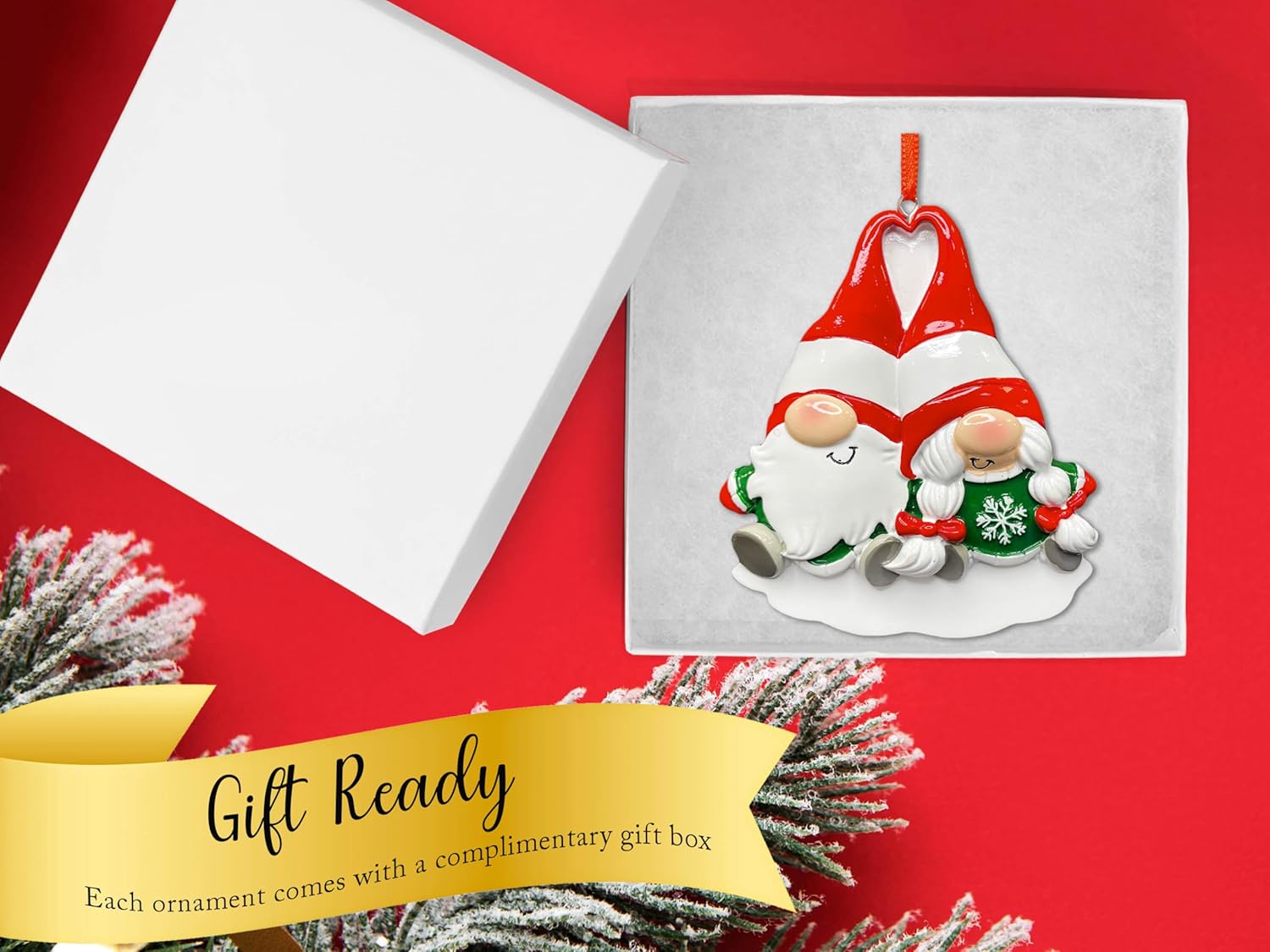 Adorno personalizado de nuestra primera Navidad juntos 2023  Decoración personalizada para árbol de Navidad de pareja de gnomos  Nombre
