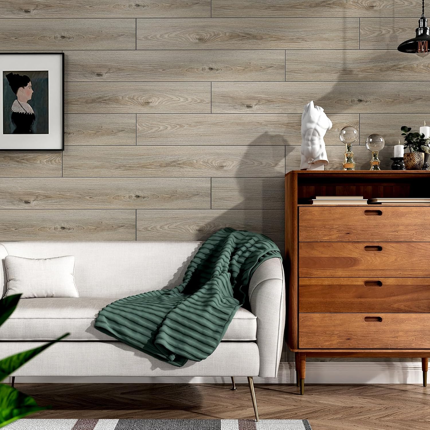 STICKEEP Azulejos de vinilo de 6 x 36 pulgadas, rollo de azulejos de vinilo para despegar y pegar, impermeable, adhesivo para despegar y pegar,