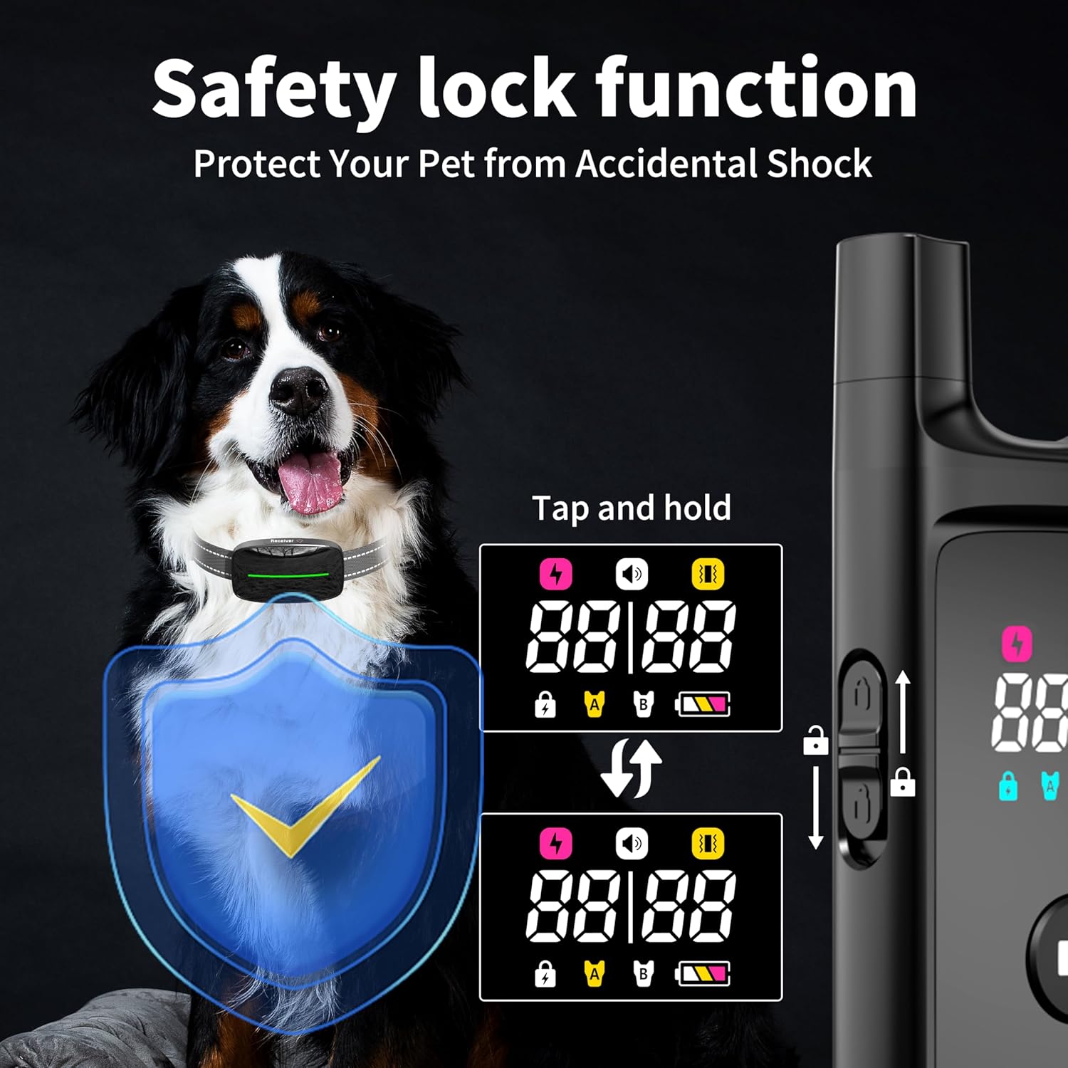 Collar de choque de entrenamiento para perros de 3300 pies con control remoto IP67 resistente al agua con 4 modos de entrenamiento, pitido,