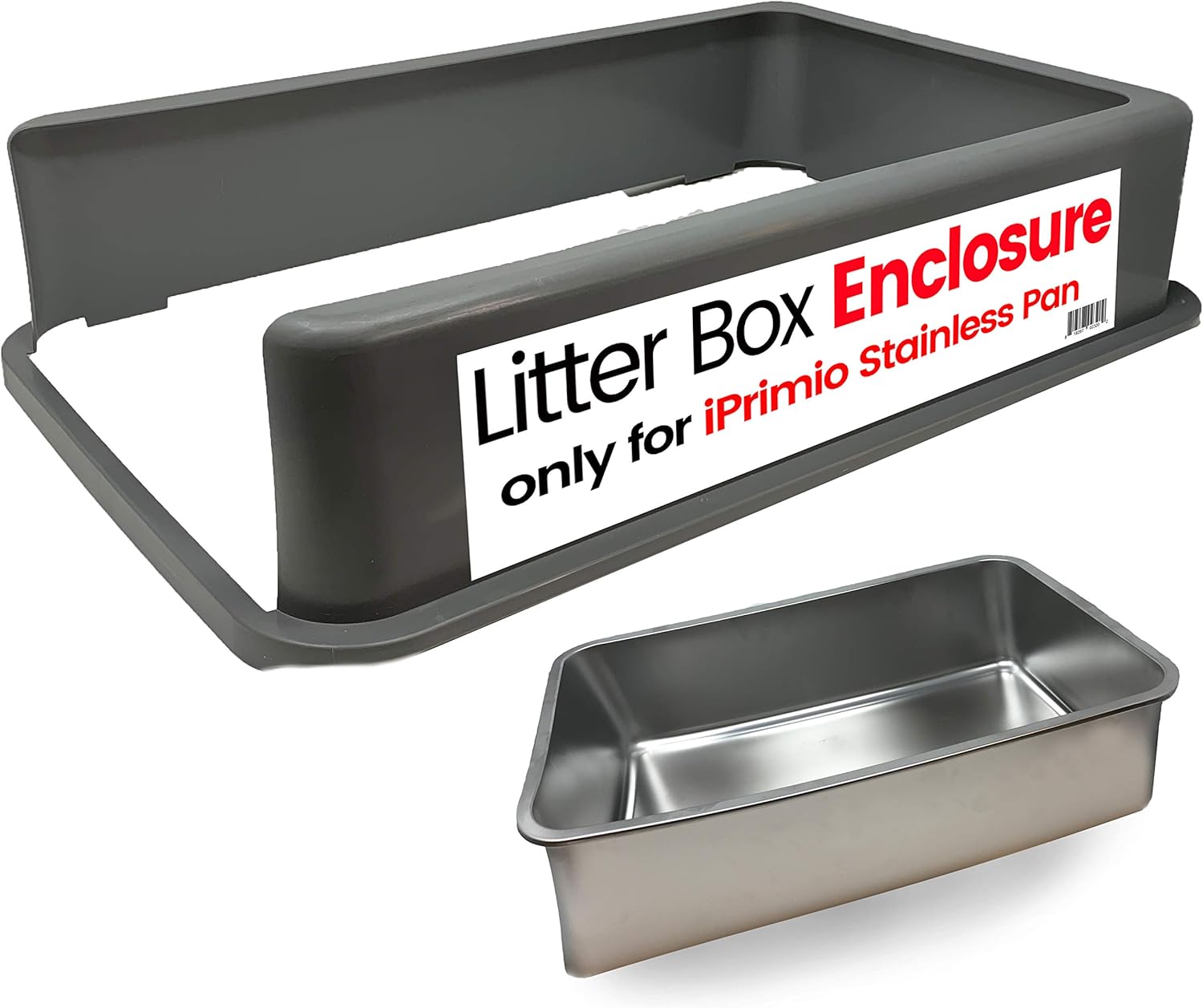 iPrimio Caja de arena XL para gatos  Acero inoxidable grande para cajas, la sartén grande para gatos grandes no está incluida patente pendiente