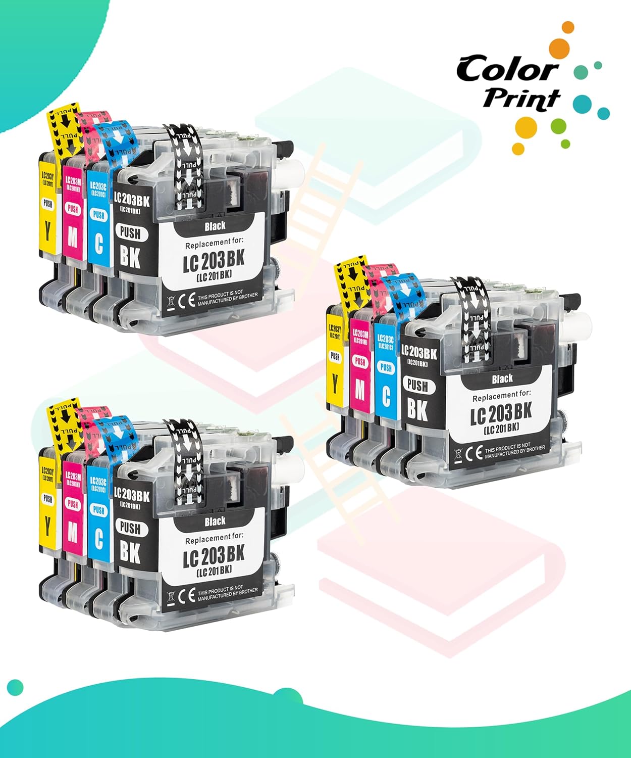 ColorPrint – Cartucho de tinta de repuesto compatible con Brother LC203 XL LC203XL LC-203XL LC203BK LC203CL para impresora MFC-J480DW MFC-J680DW