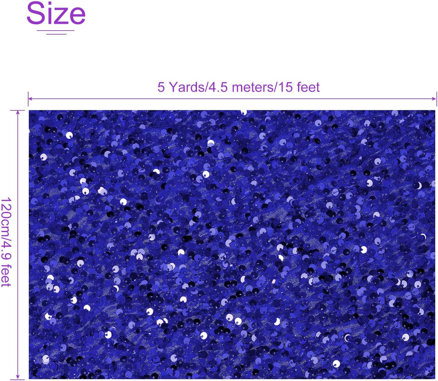 DMiotech Tela de lentejuelas azules de 5 yardas de terciopelo brillante iridiscente brillante brillante de 4 pies de ancho para mantel de costura de