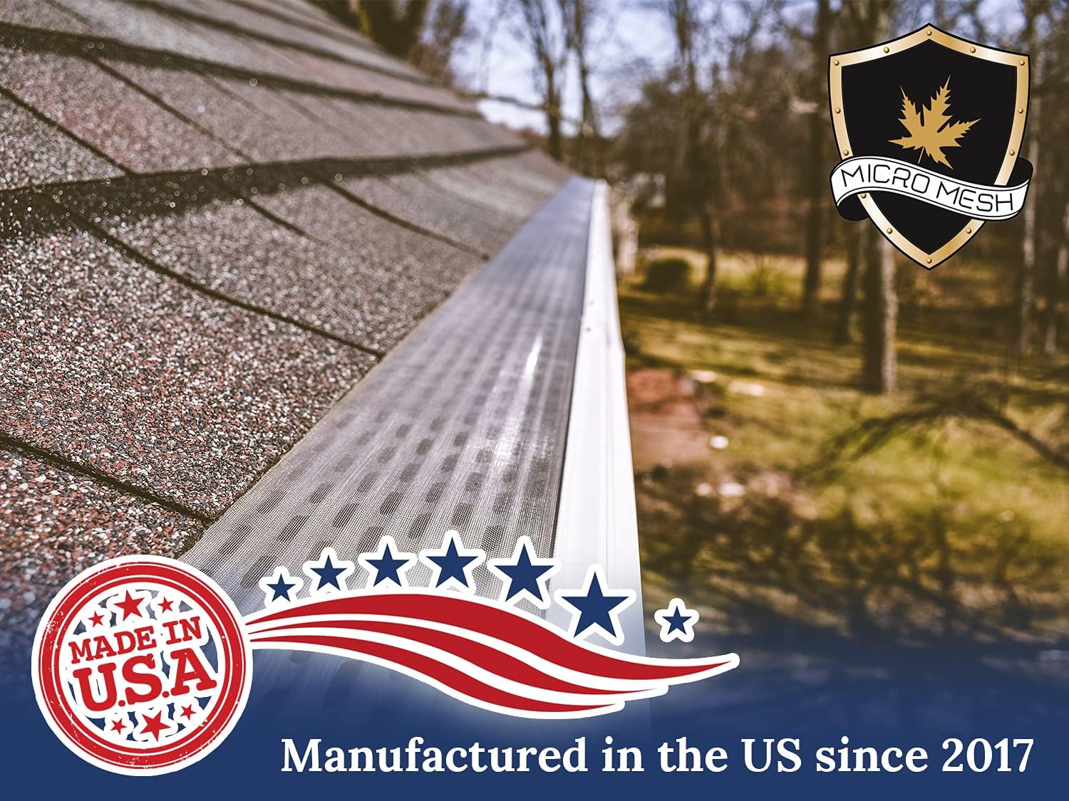 Micromesh 5 pulgadas Gutter Guards Leaf Protection, 100 pies de arcilla, malla de acero inoxidable, cubiertas de canalón de aluminio, protector de
