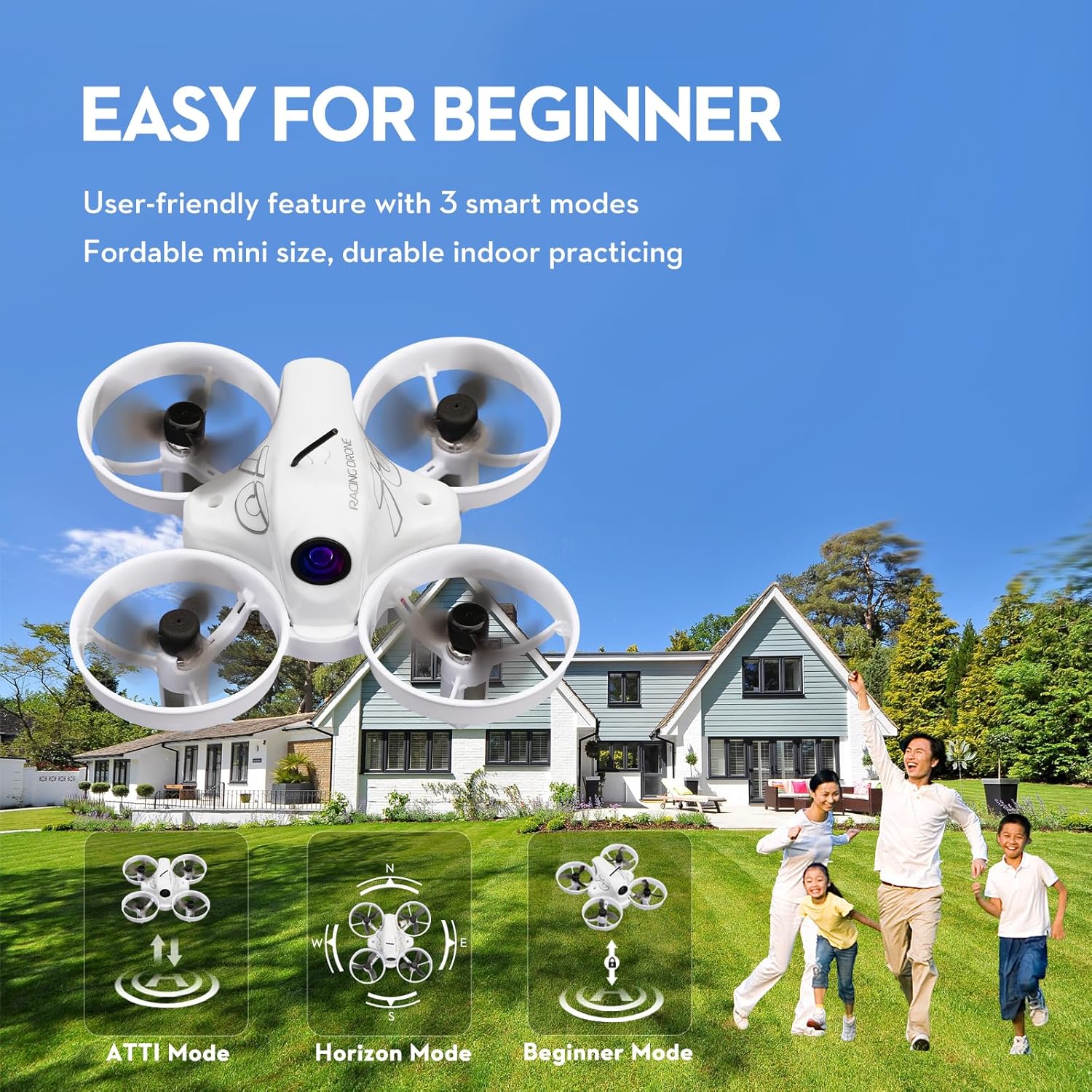Buddy RC Mini FPV Drone Kit para principiantes, dron de visión en primera persona con gafas FPV adecuado para drones de práctica novatos, súper