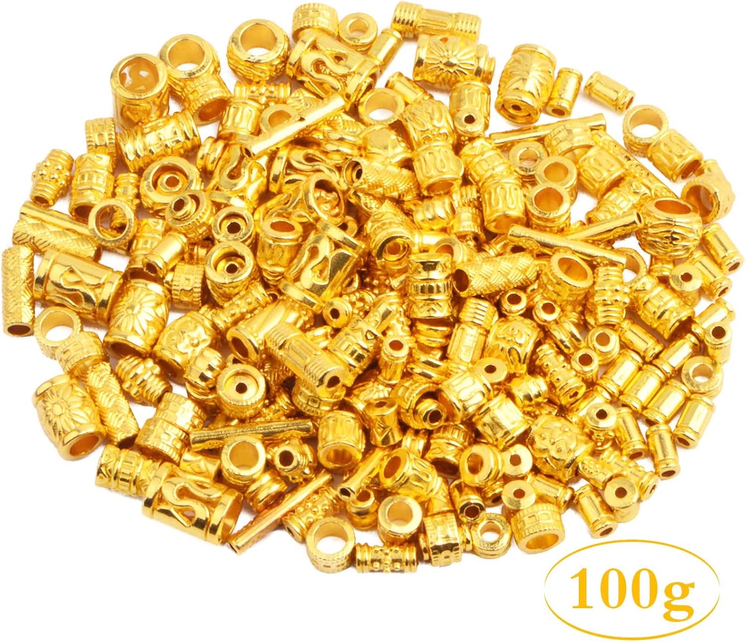 Cuentas espaciadoras de columna de 3.53 oz de estilos variados, tubo de barril de aleación, cuentas espaciadoras sueltas, accesorios para