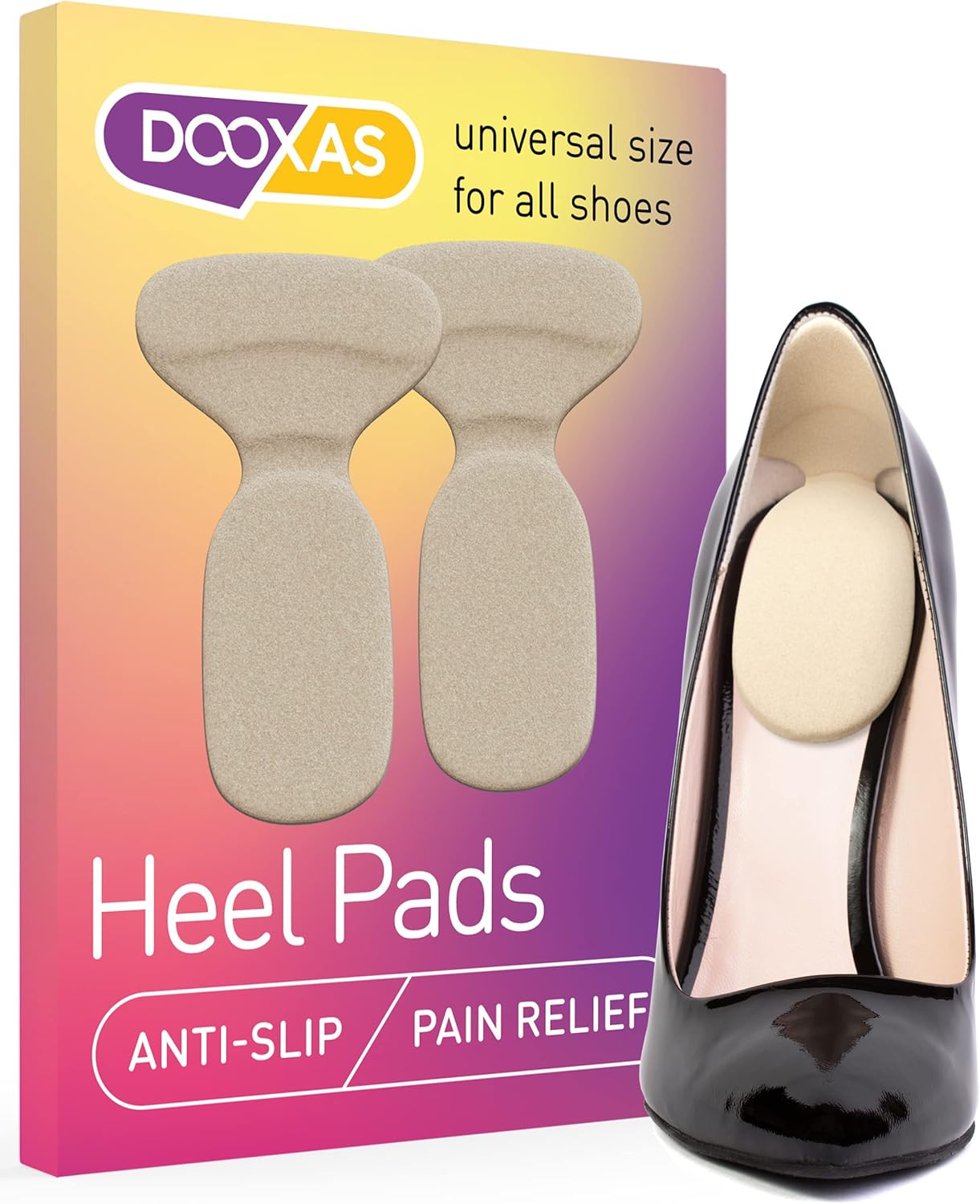 Empuñaduras de talón 2 en 1 para zapatos de mujer – Almohadillas de talón para zapatos que son demasiado grandes – Inserciones de talón para zapatos