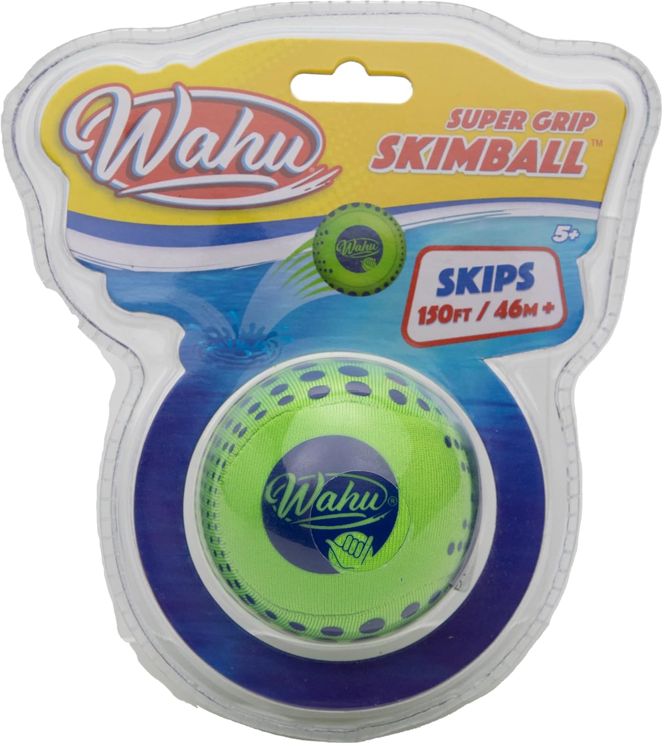 WAHU Super Grip – Juguete de piscina 100% impermeable, pelota de salto de agua para piscina y playa, salta más de 150 pies en el agua, verde