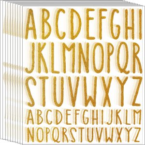 Calcomanías de letra, 10 hojas de letras autoadhesivas, letras adhesivas del alfabeto mayúscula, letras para manualidades (dorado, 1 pulgada, 2 Calcomanías de letra, 10 hojas de letras autoadhesivas, letras adhesivas del alfabeto mayúscula, letras para manualidades (dorado, 1 pulgada, 2
