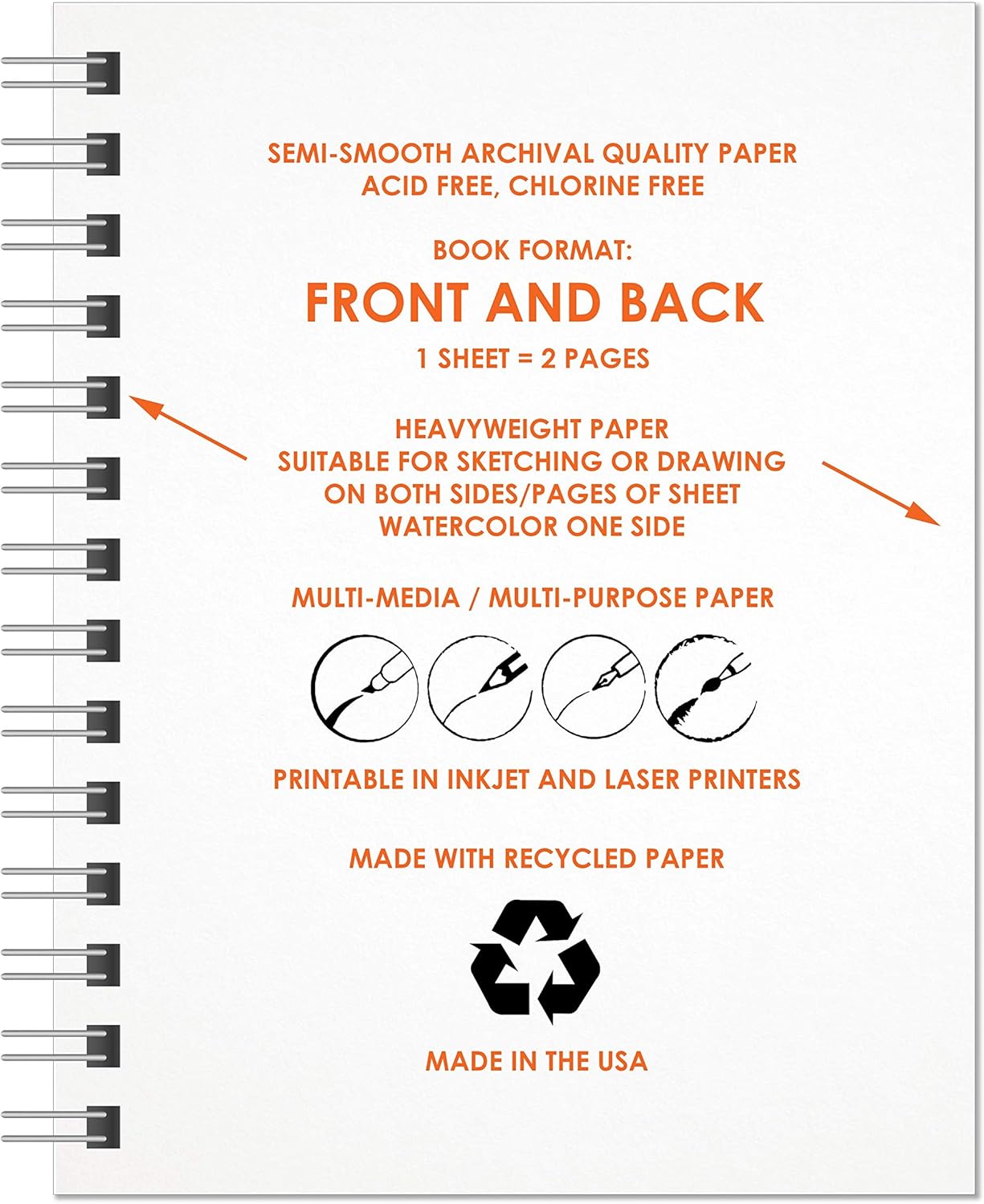 Design Ideation Cuaderno de bocetos cuaderno de bocetos de papel premium para lápiz, tinta, marcador, carbón y pinturas de acuarela. Ideal para