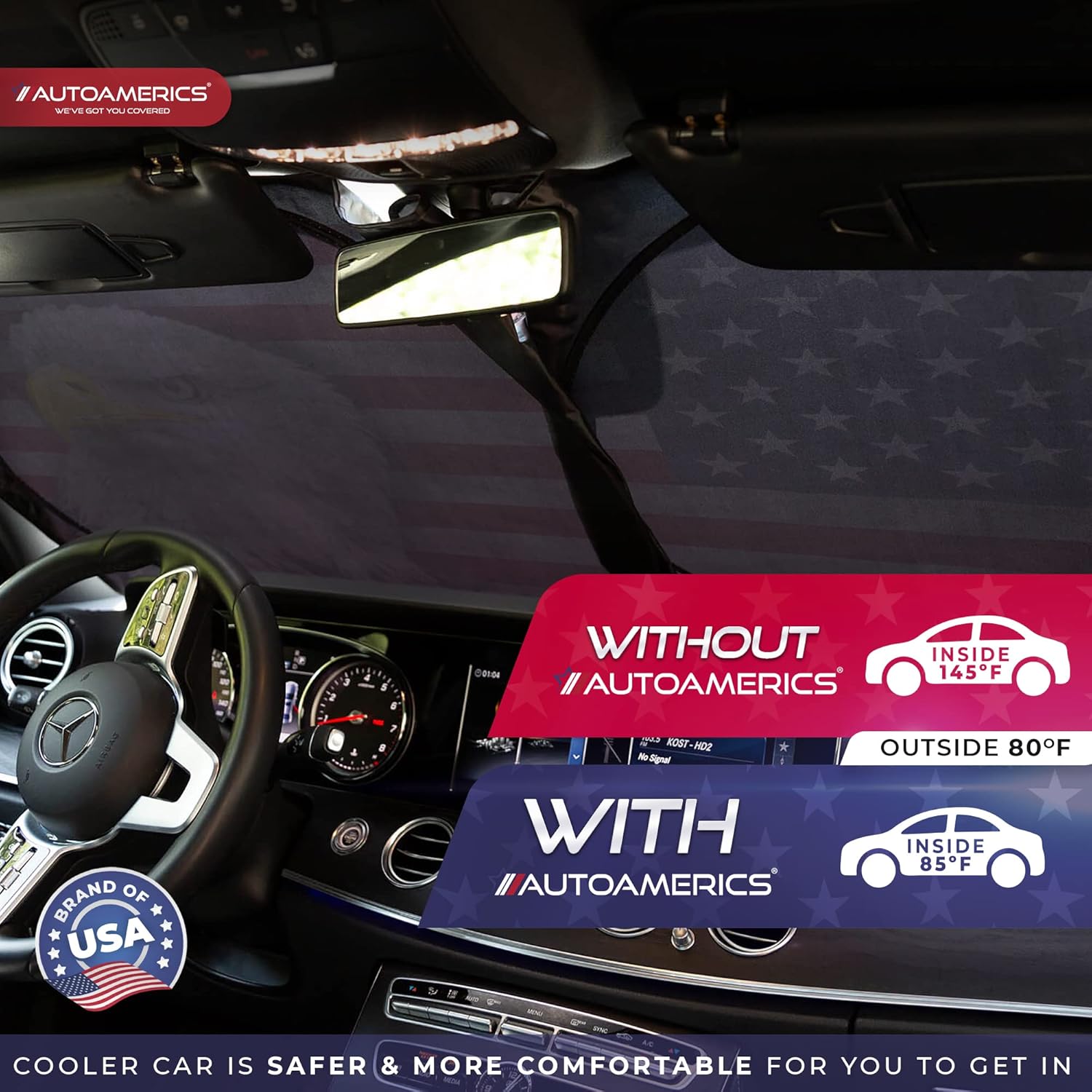 Autoamerics – Parasol para parabrisas (1 unidad)