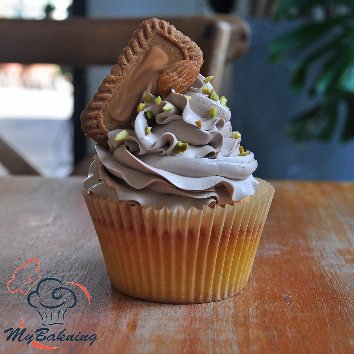 Tazas naturales extra grandes para hornear cupcakes de 2-34 pulgadas (inferior) x 2 pulgadas (profundo) de papel a prueba de grasa de tamaño