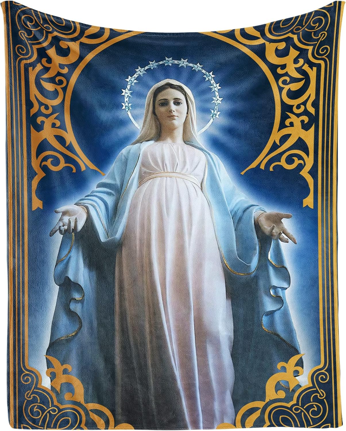 Manta católica de 30 x 40 pulgadas, manta de Virgen de Guadalupe, ligera, suave, acogedora, cálida, forro polar, regalos temáticos de Nuestra Señora