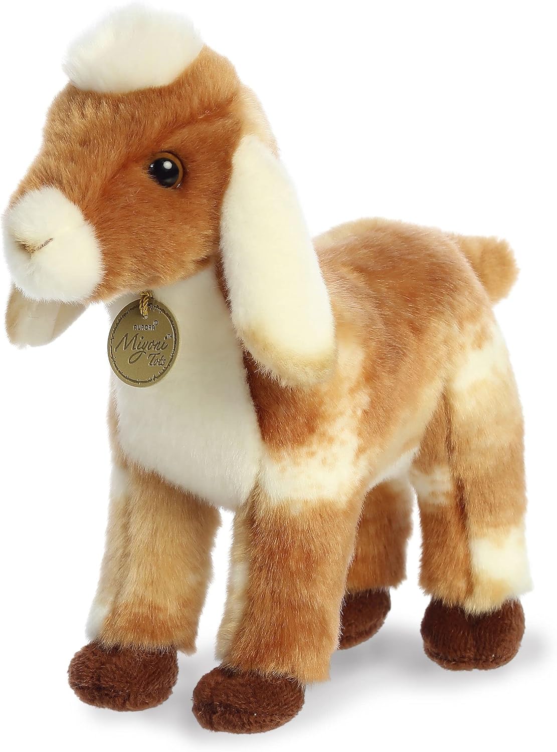 Aurora – Adorable cabrito nubio de peluche Miyoni, detalle realista, compañía entrañable, marrón, 11pulgadas