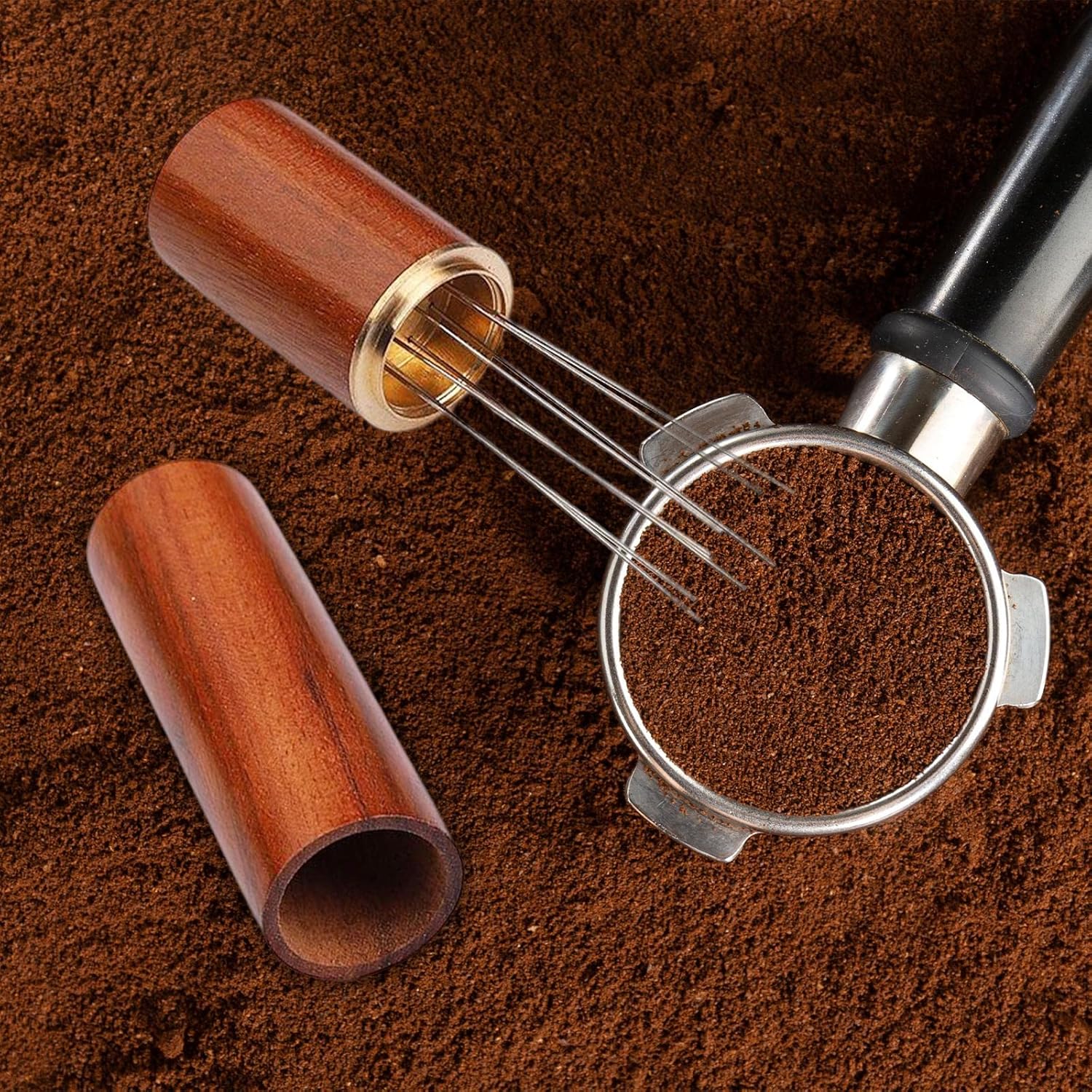 KLKCMS Distribuidor de manipulación de café, nivelador de distribuidor de café, agitador de café, agitador de café expreso, para té con leche,