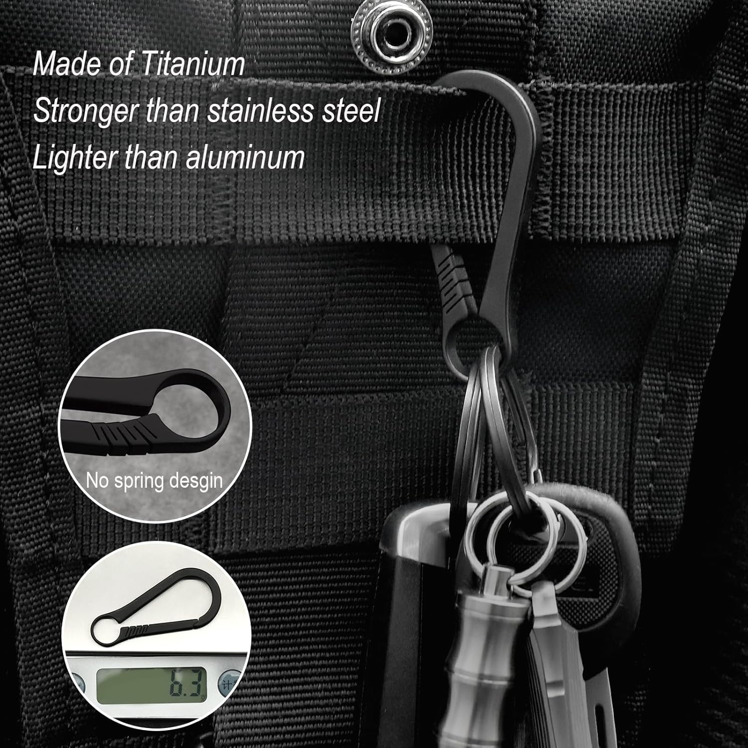 Haxtec Mini juego de dados con estuche de dados para llavero y clip de titanio para llaves