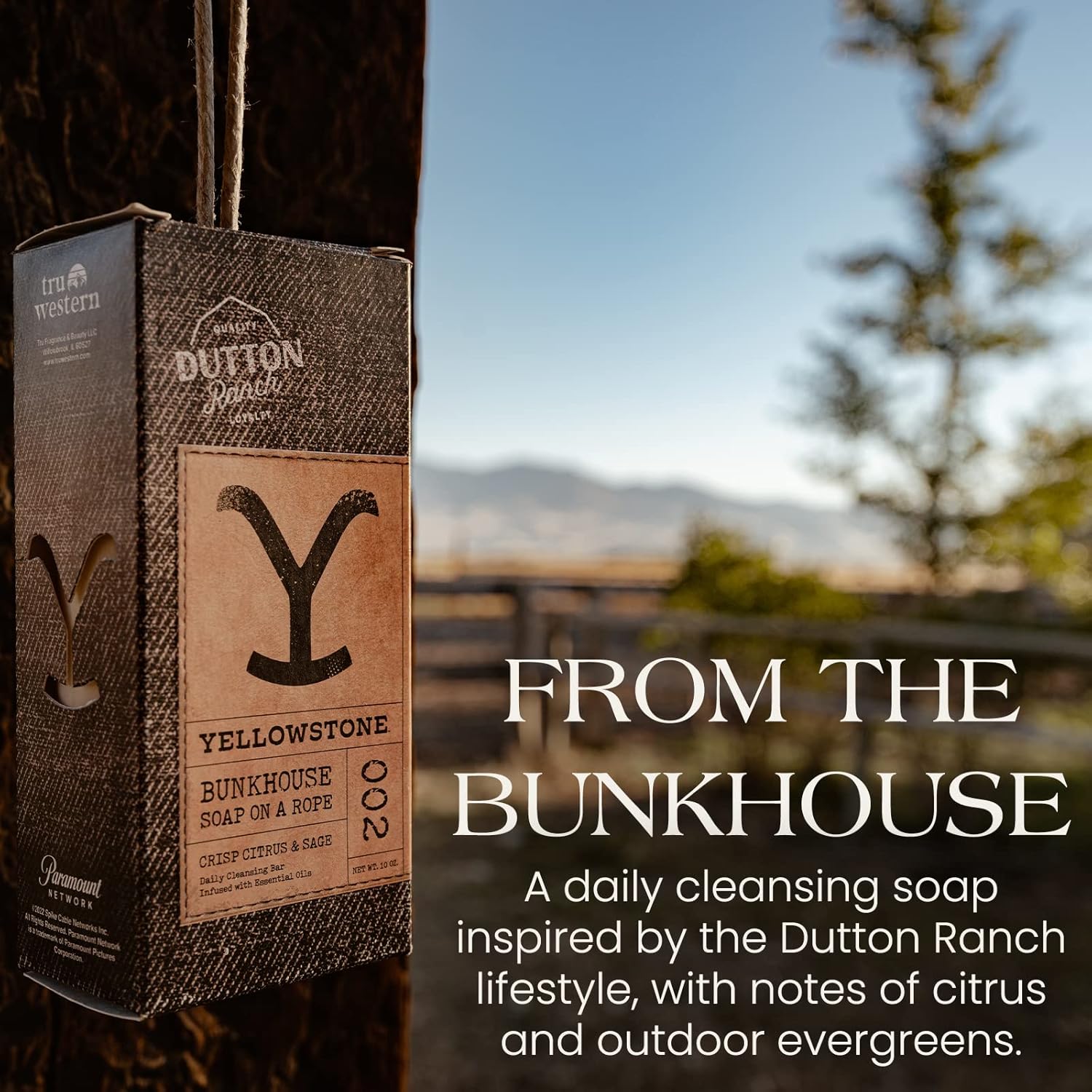 Yellowstone Bunkhouse – Jabón artesanal en barra de Tru Western  Jabón con licencia oficial de Yellowstone de Paramount Network, cítricos y salvia