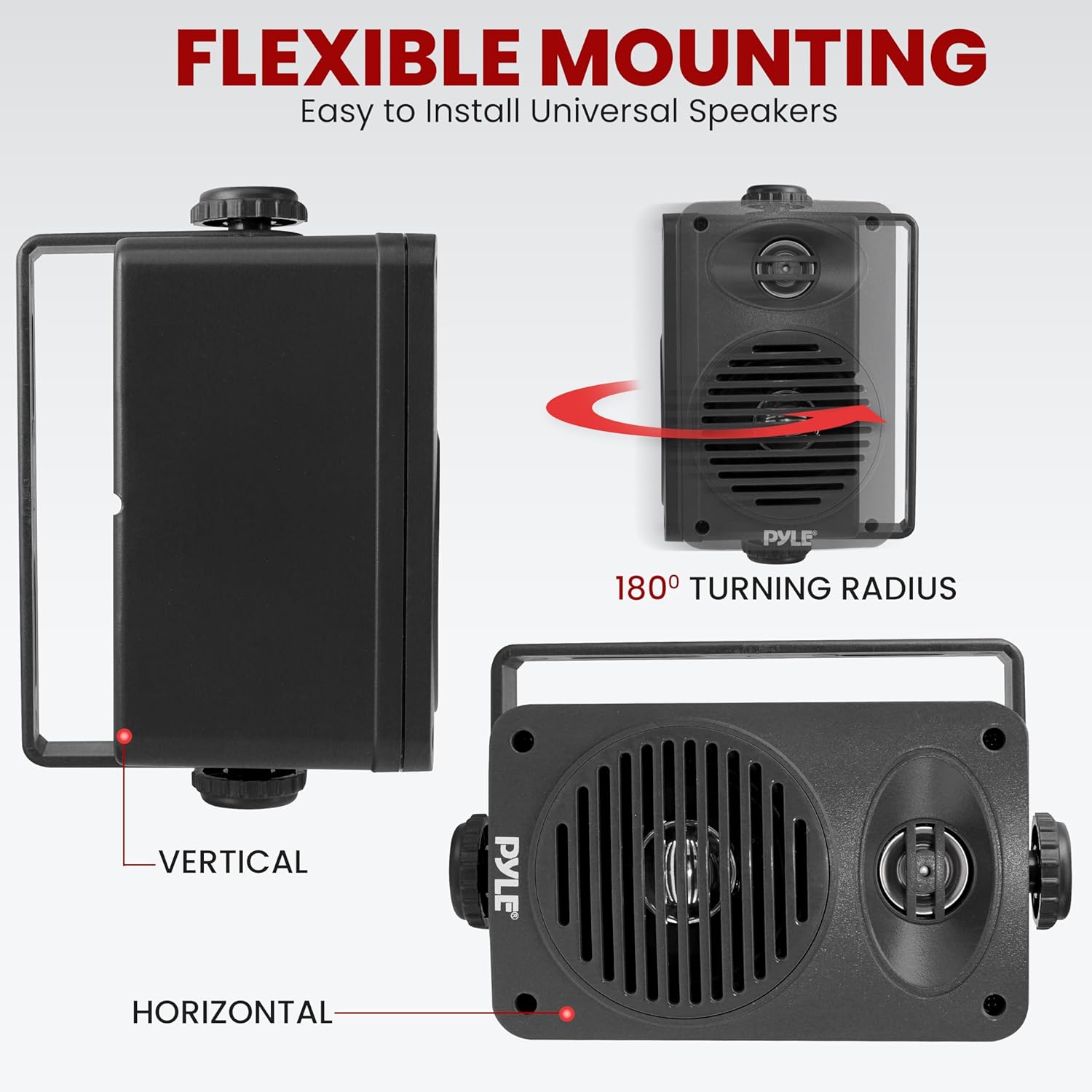 Pyle Par de altavoces para interiores y exteriores  Sistema de altavoces de rango completo de 2 vías de 200 vatios a prueba de agua dual de 3.5