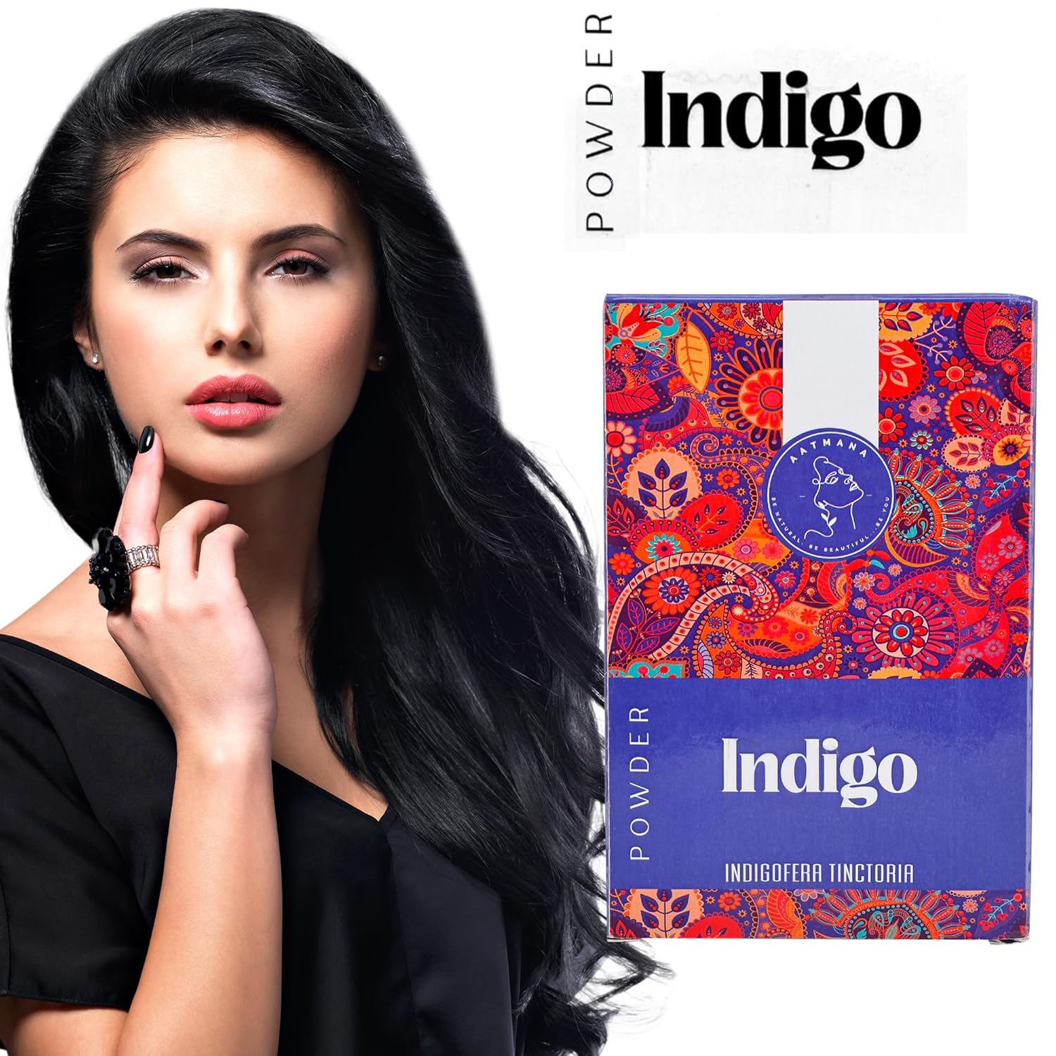 Indigo Powder  Indigofera Tinctoria  para cabello negro y natural  Promueve el crecimiento del cabello  Aumenta el grosor del cabello  Funciona con