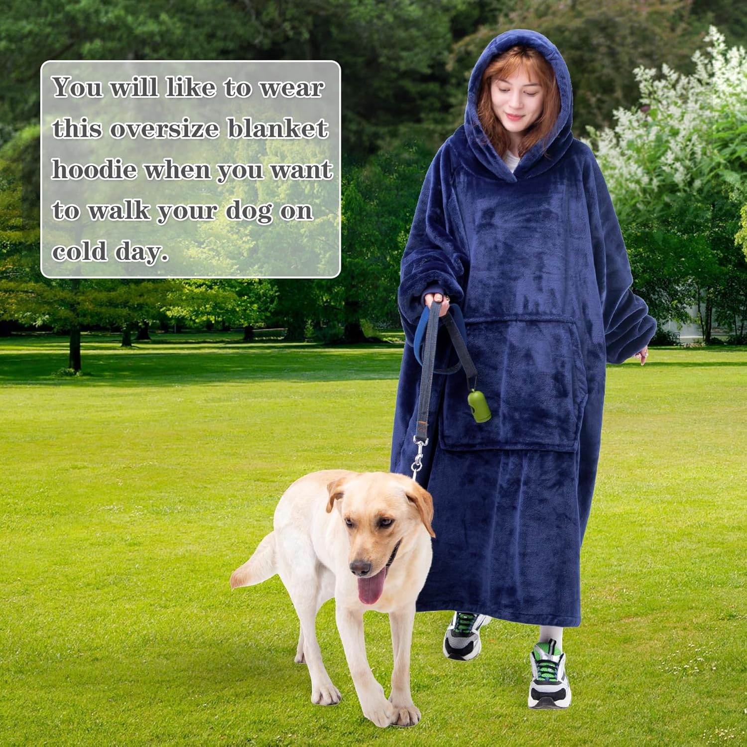 Waitu – Sudadera tipo manta, para regalar a hombre o mujer, muy cálida y agradable, grande, con capucha, de gruesa franela, con mangas y un bolsillo